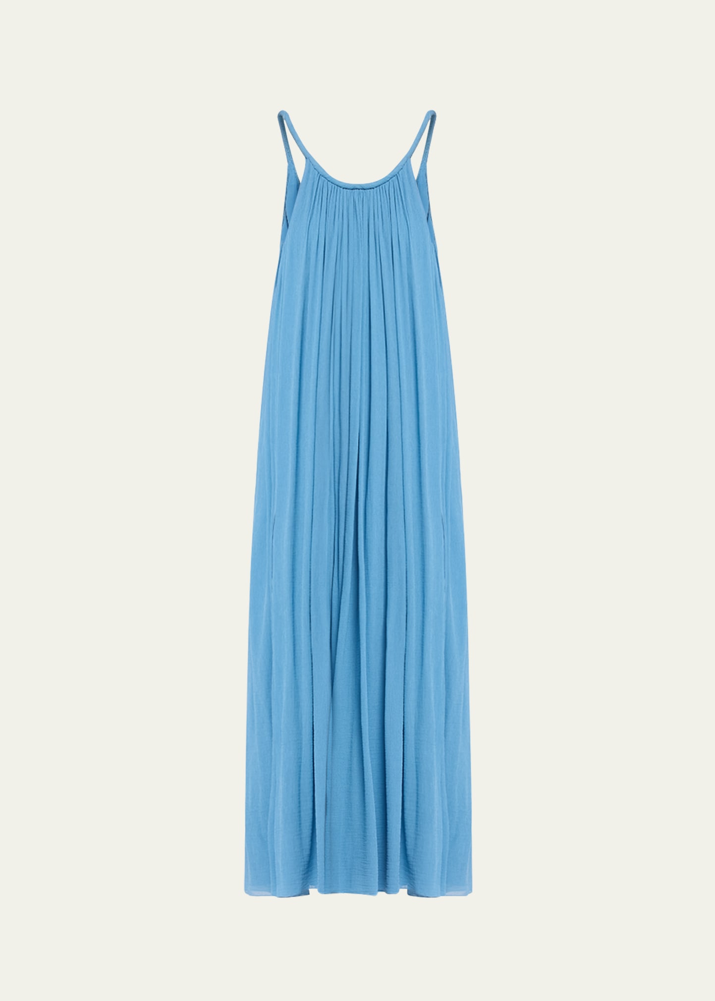 Shop Chloé X High Summer Cotton Silk Maxi Tank Dress In Parisian Blue