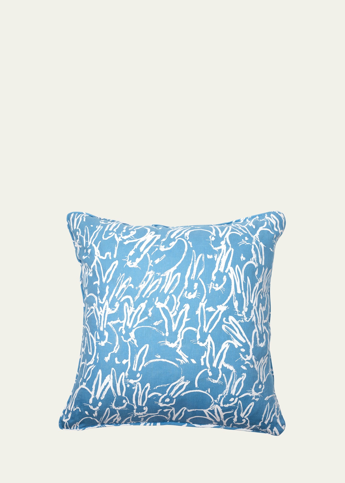 Hunt Slonem Fluffle Khadi Double-sided Pillow, 22" Square In Blue