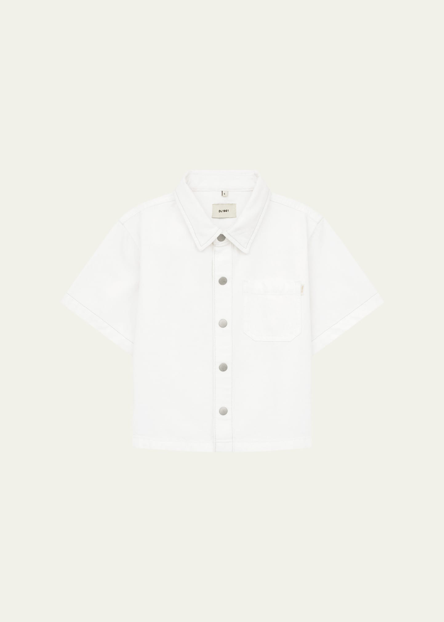 Shop Dl1961 Boy's Ash Denim Button Down Shirt In White