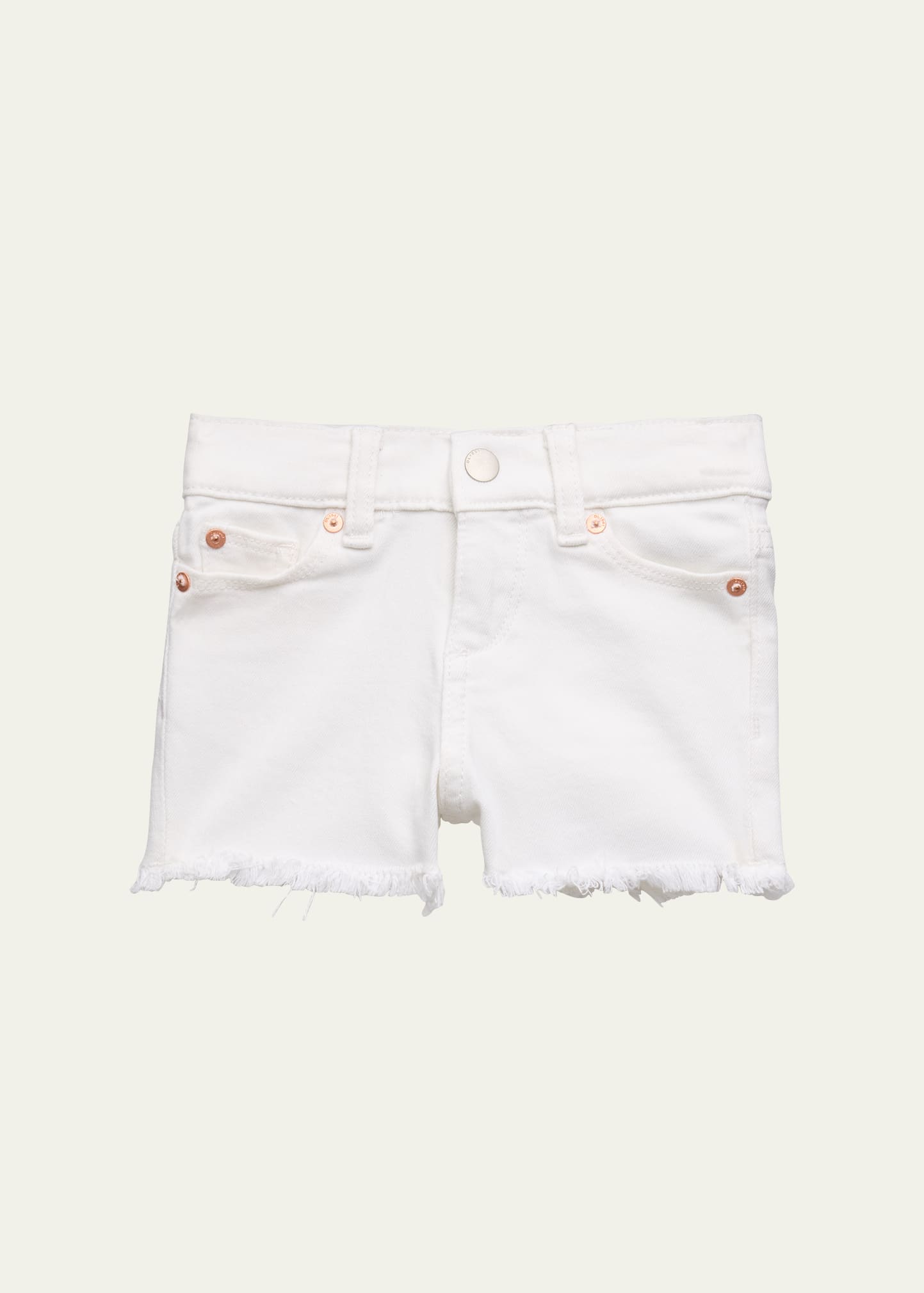 Shop Dl1961 Girl's Lucy Cut Off Denim Shorts In White Frayed