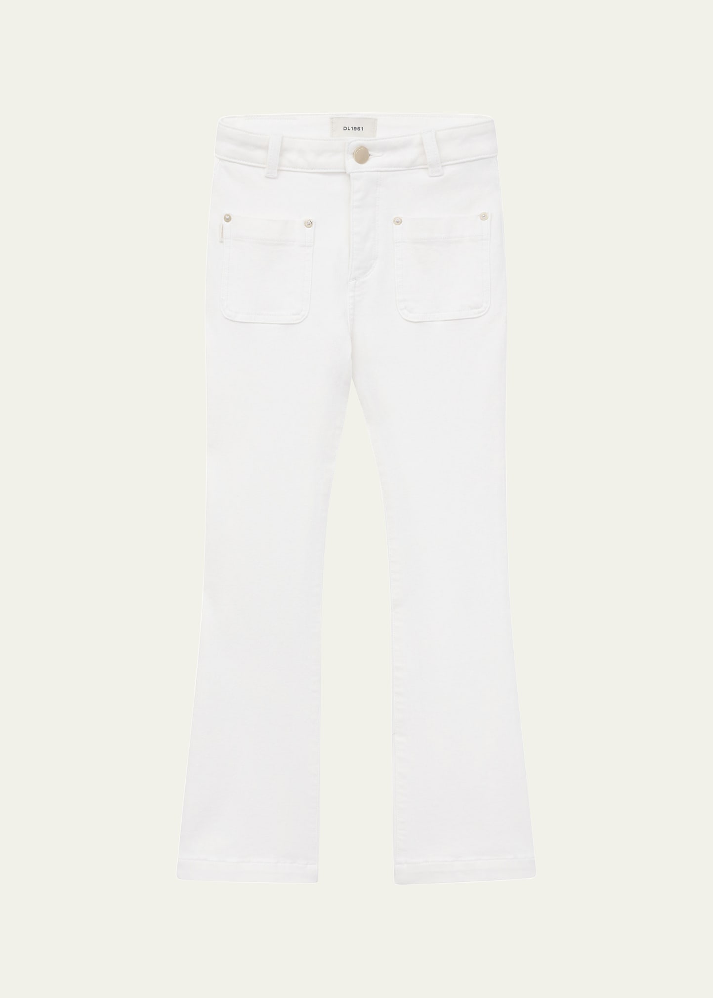 Shop Dl1961 Girl's Claire High Rise Bootcut Jeans In White Tide