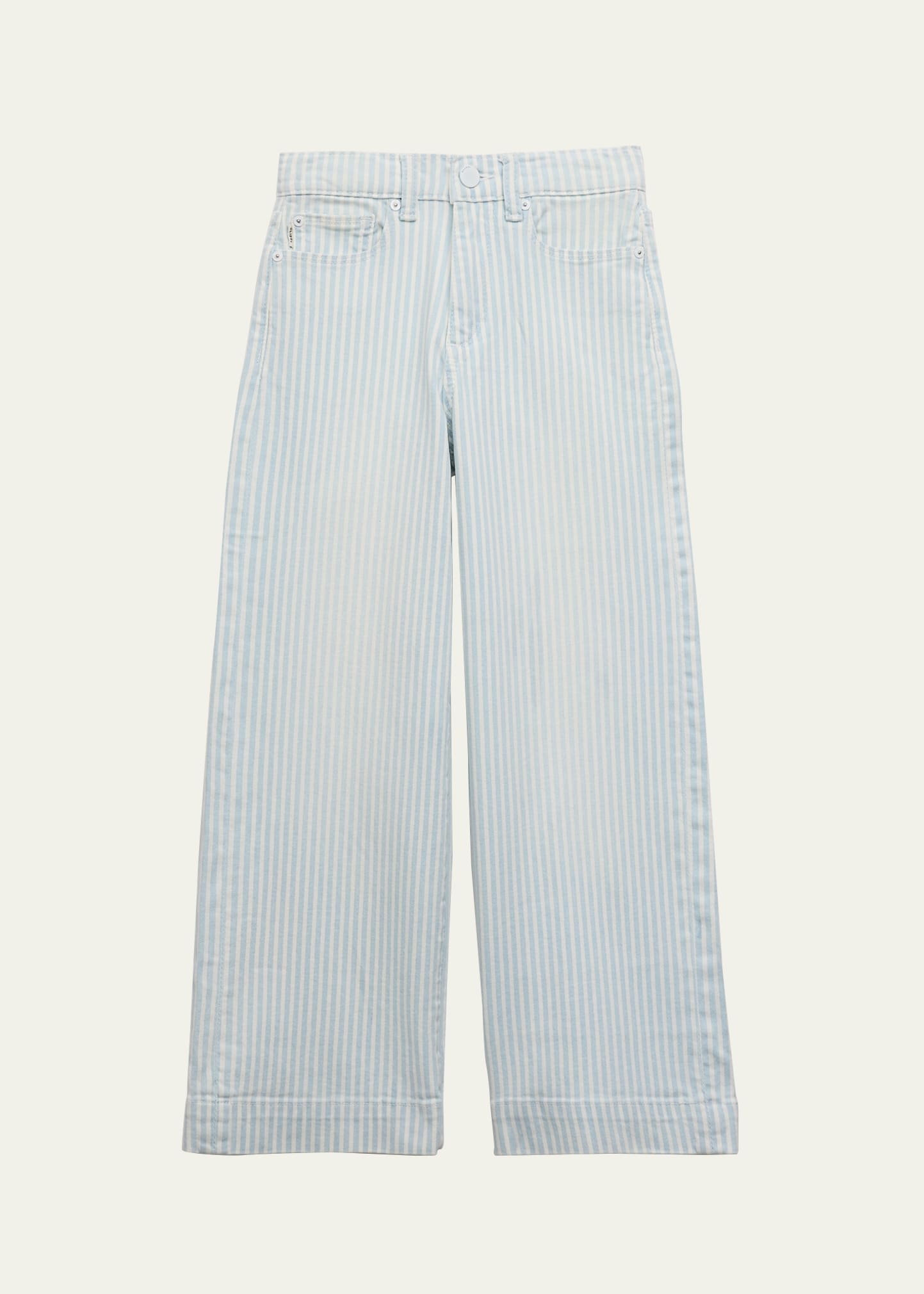Dl1961 Girl's Lily Striped Wide Leg Pants In Blue Stripe