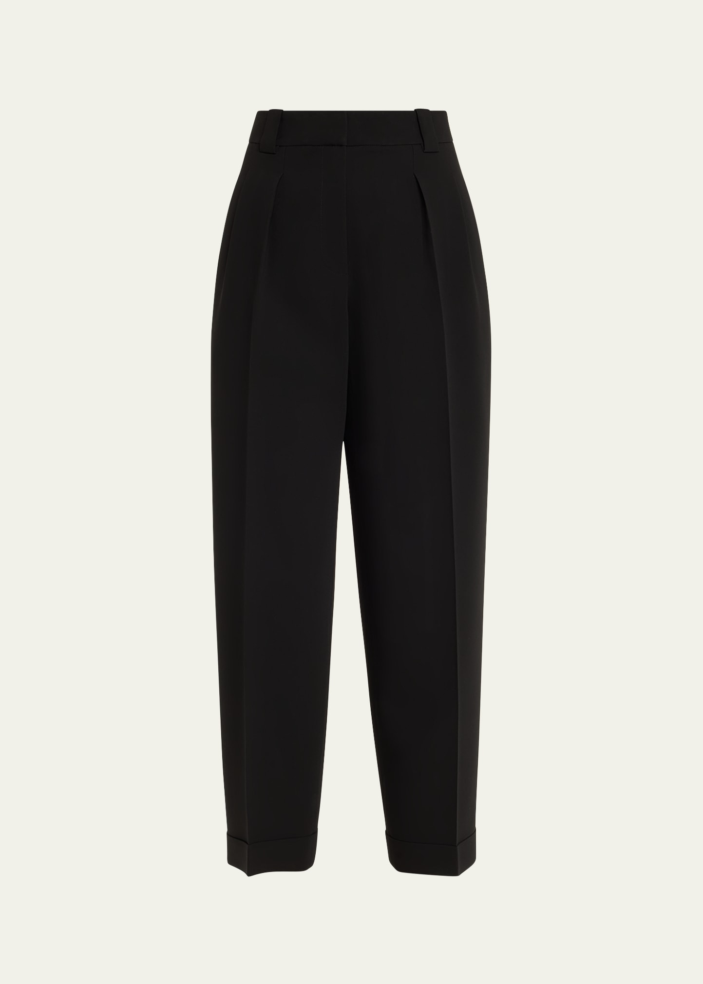 Wyatt High-Rise Pleated Cropped Pants