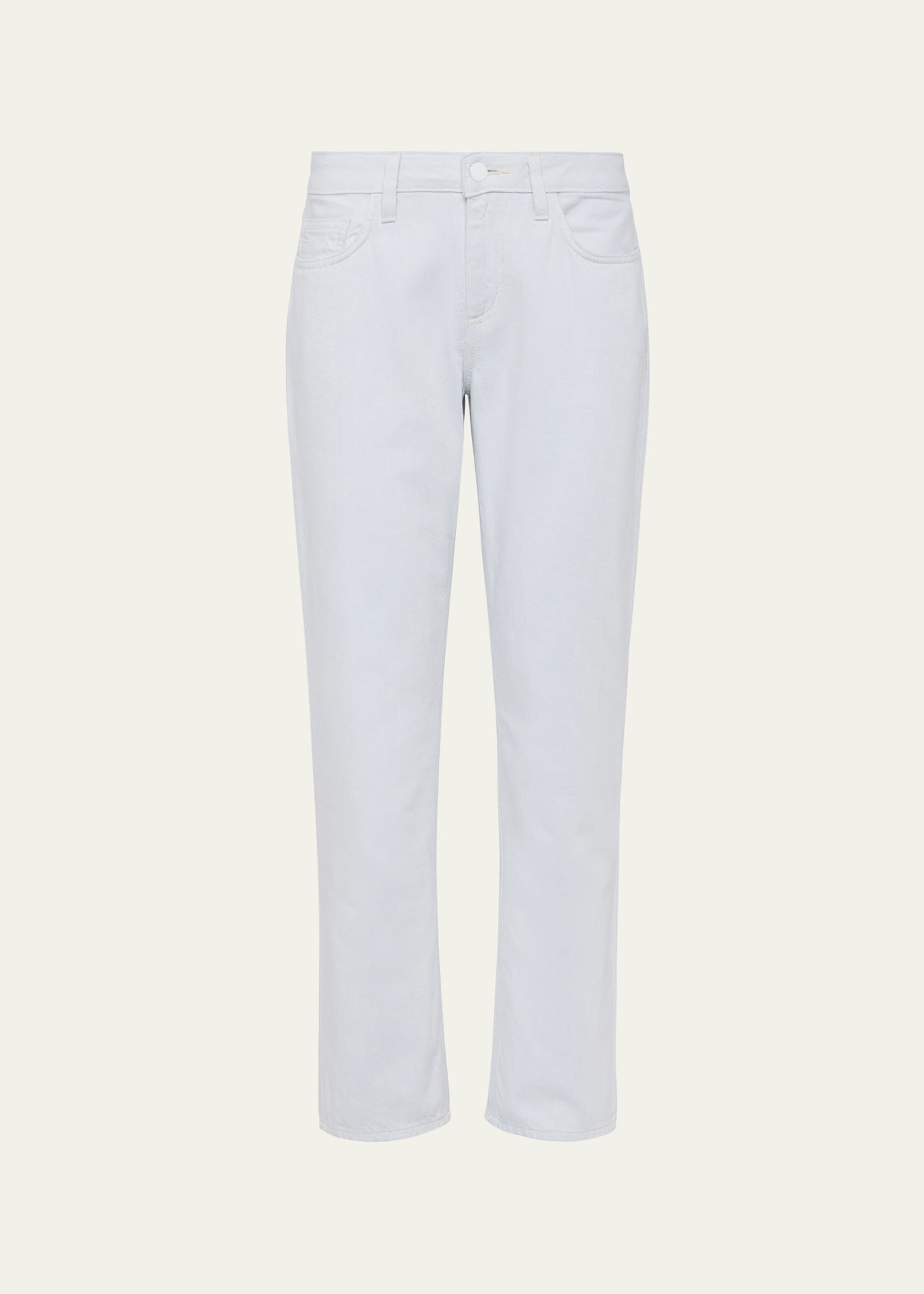 Shop L Agence Mateo Mid-rise Slouchy Straight Jeans In Blue Frost