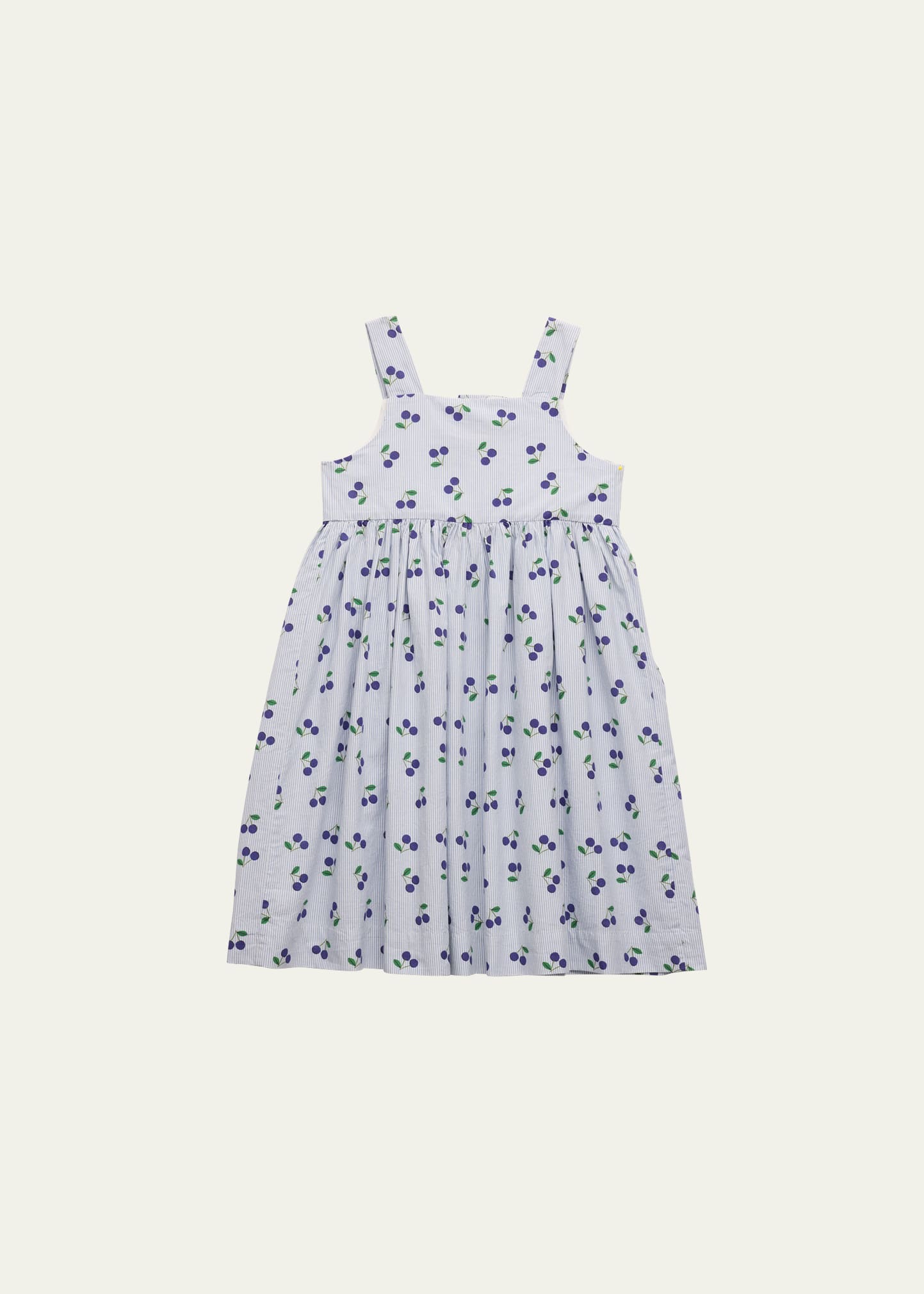 Bonpoint Kids' Girl's Laly Cherry-print Dress In Blue