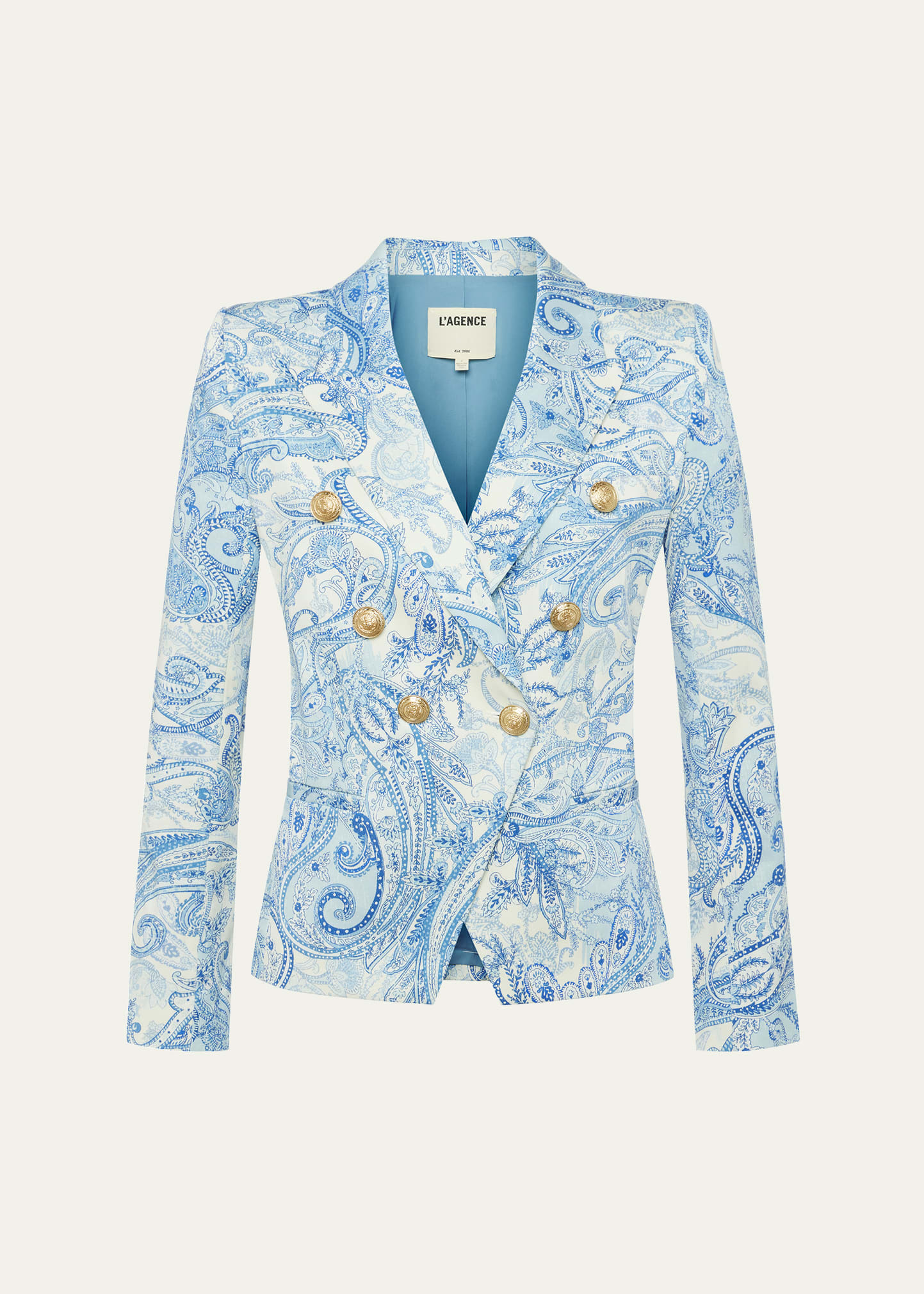Marie Paisley Double-Breasted Blazer