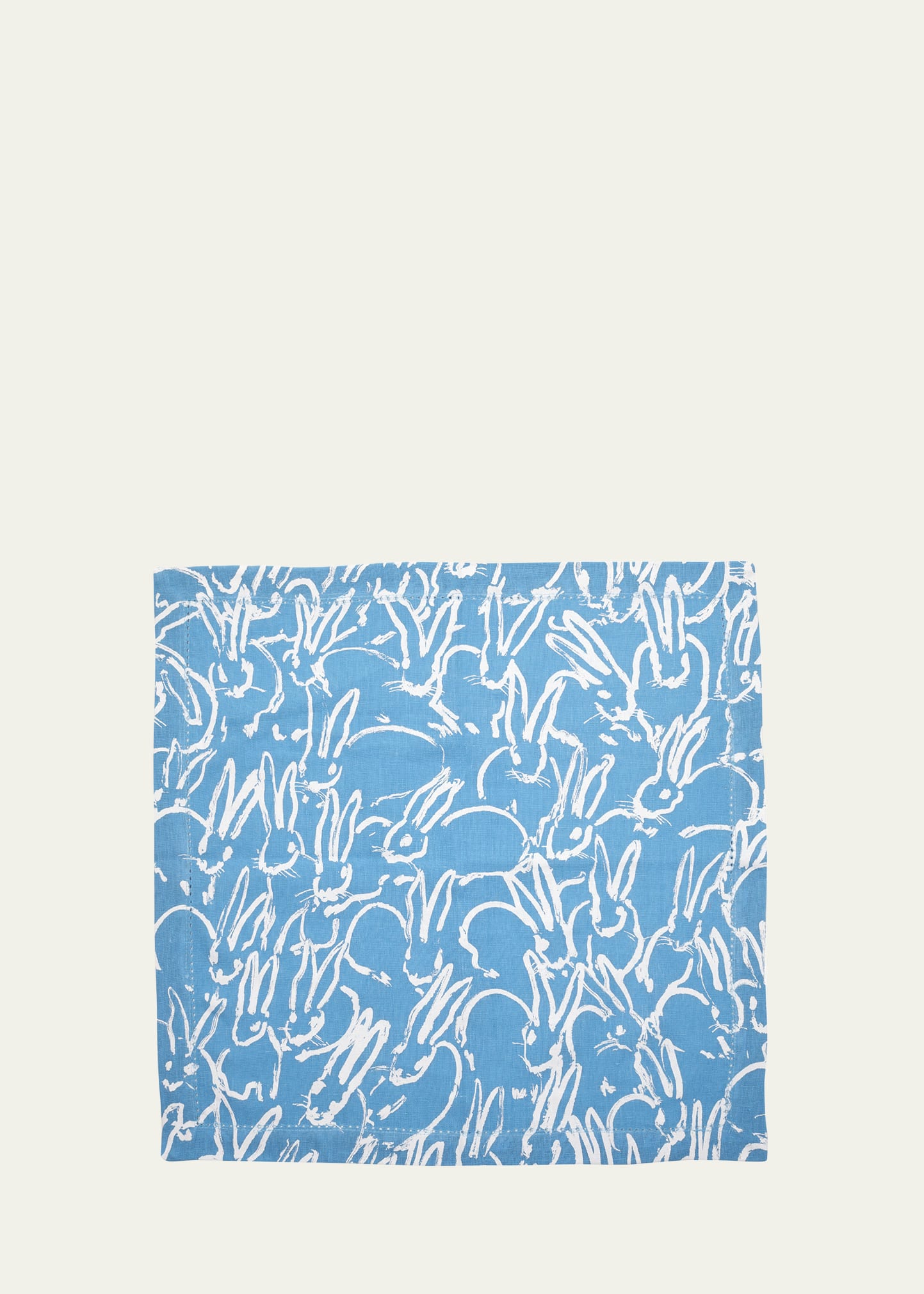 Shop Hunt Slonem Fluffle Khadi Printed Linen Dinner Napkin, 20 X 20 In Blue