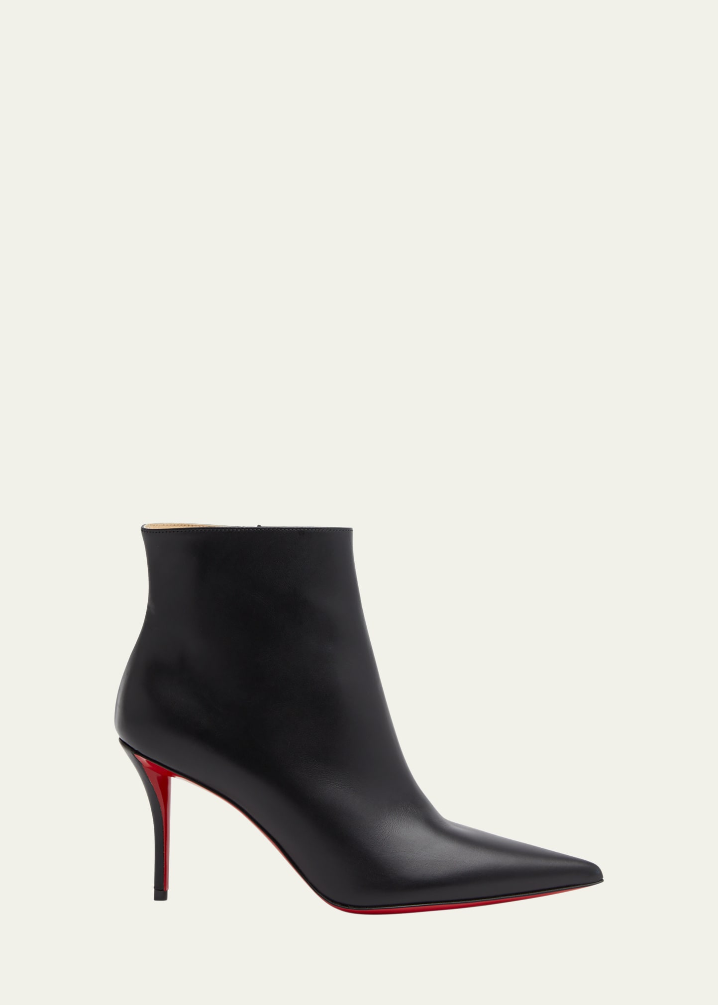 CHRISTIAN LOUBOUTIN SO APOSTROPHA LEATHER RED SOLE STILETTO BOOTIES 
