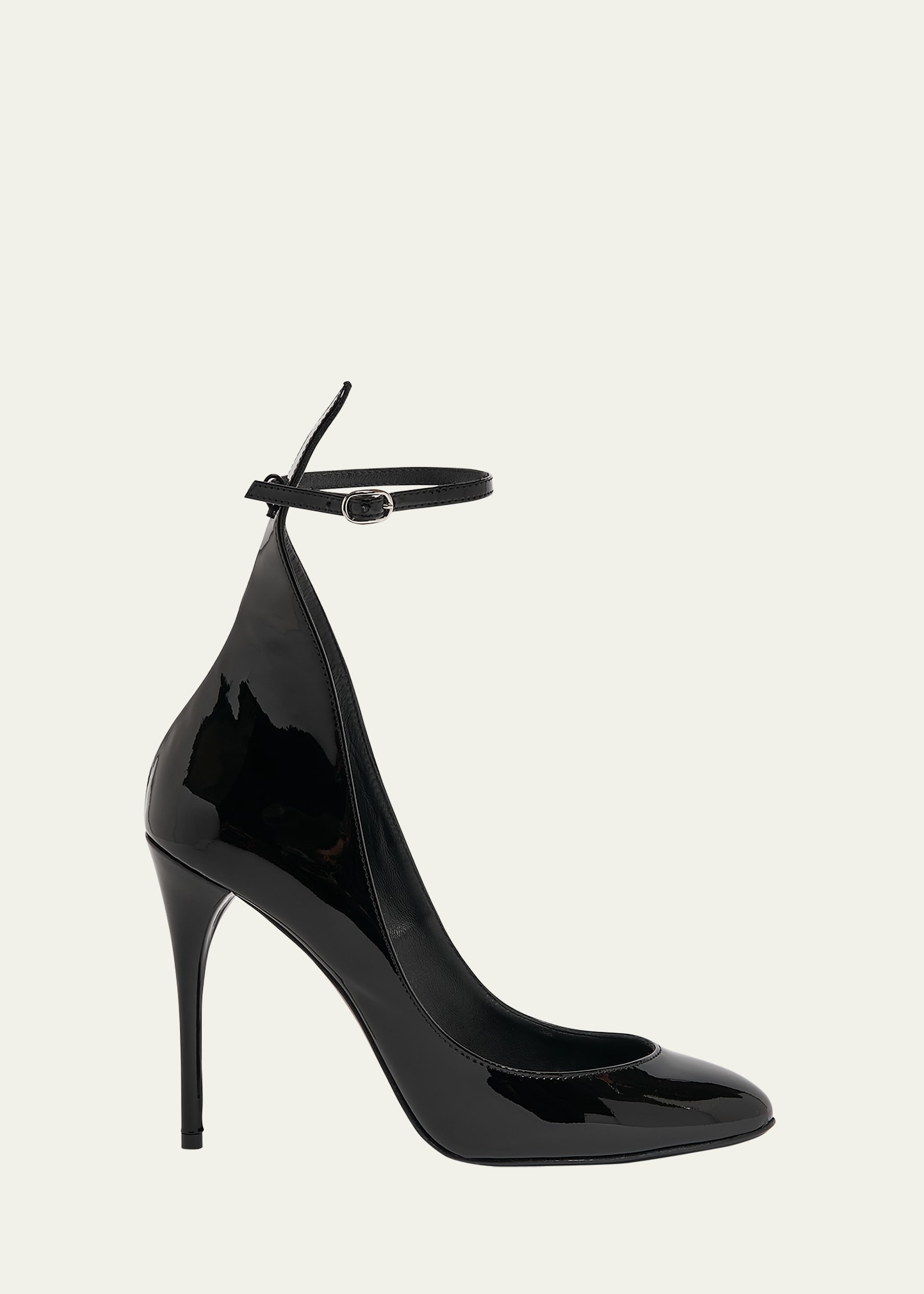 Shop Alaïa Patent Ankle-strap Stiletto Pumps In Noir