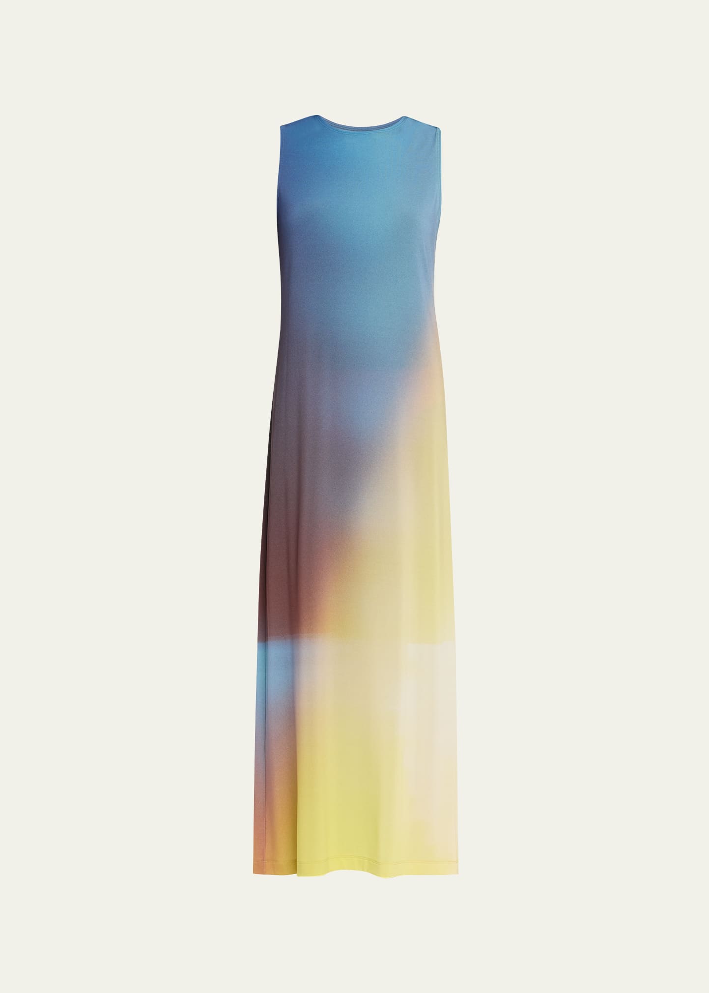 Issey Miyake Light Leak Ombre Maxi Dress In Yellow X Dk Blue