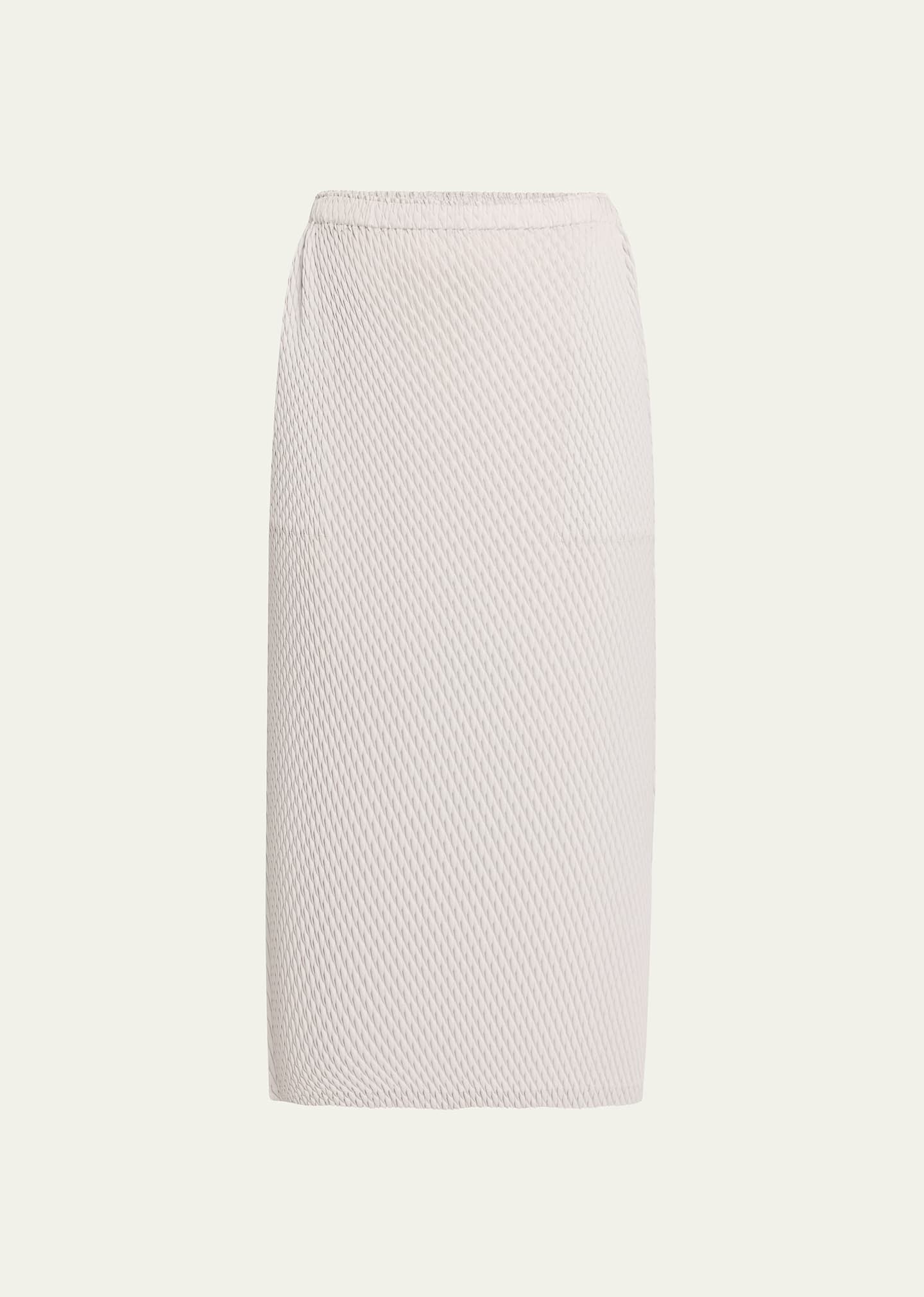Shop Issey Miyake Sleek Pleats Midi Skirt In Light Gray