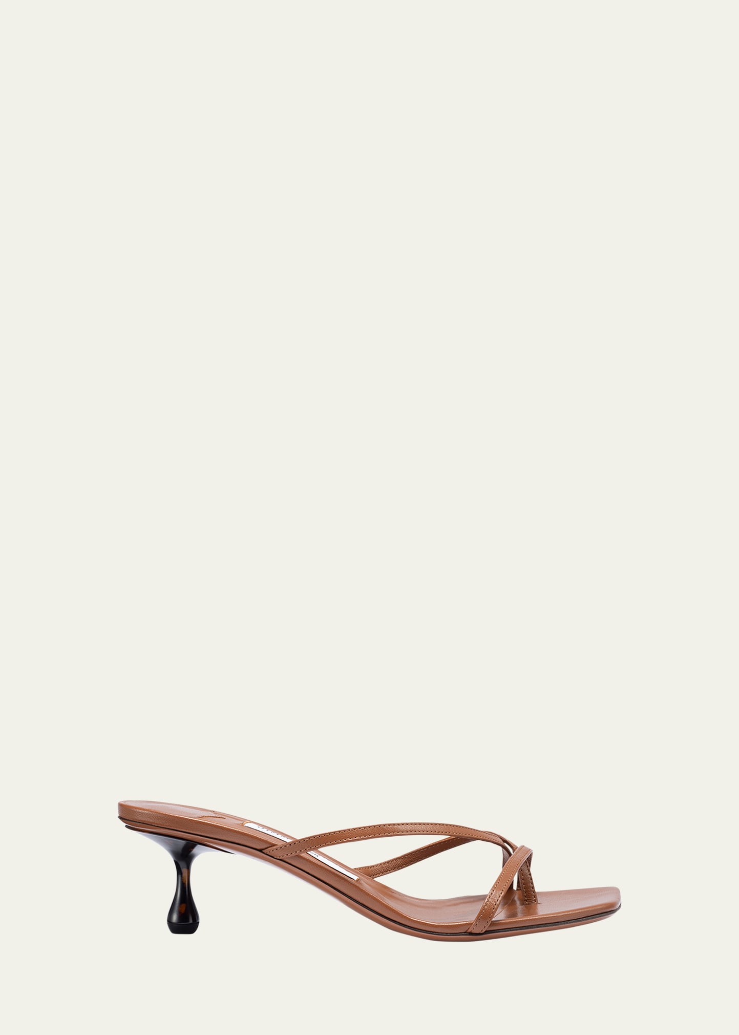 Shop Jimmy Choo Etana Leather Strappy Mule Sandals In Tan