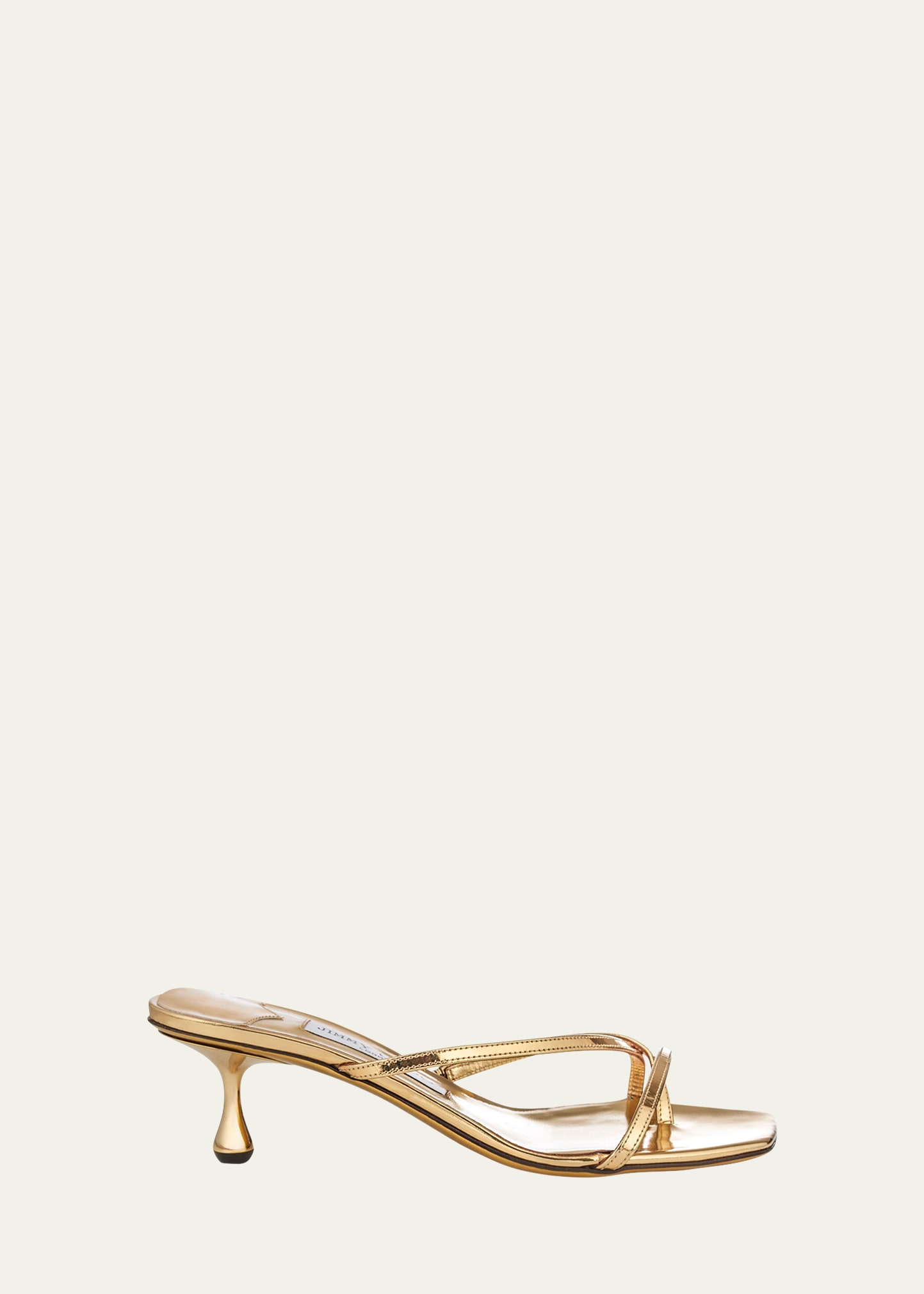 Shop Jimmy Choo Etana Metallic Strappy Mule Sandals In Gold