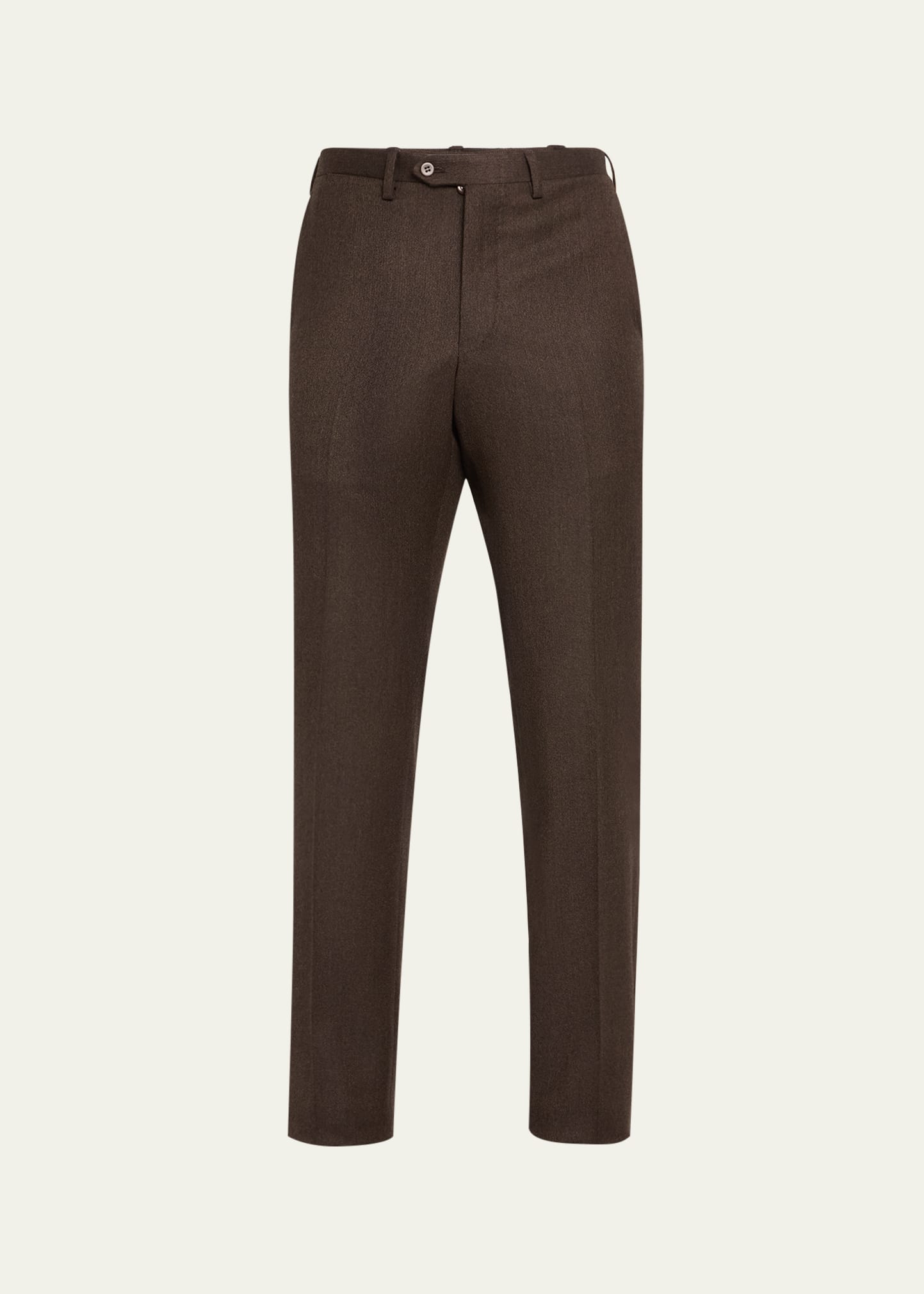 KITON MEN'S TEXTURED BROWN SUIT TROUSERS 
