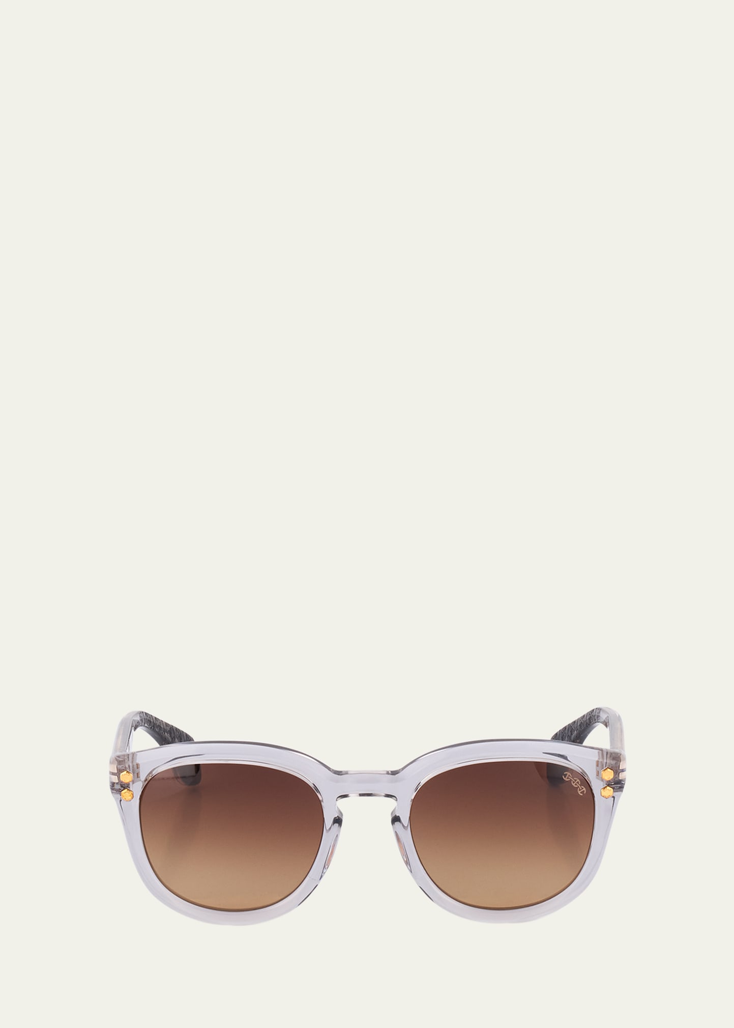 Hoorsenbuhs Gradient Grey Acetate Round Sunglasses In Gray
