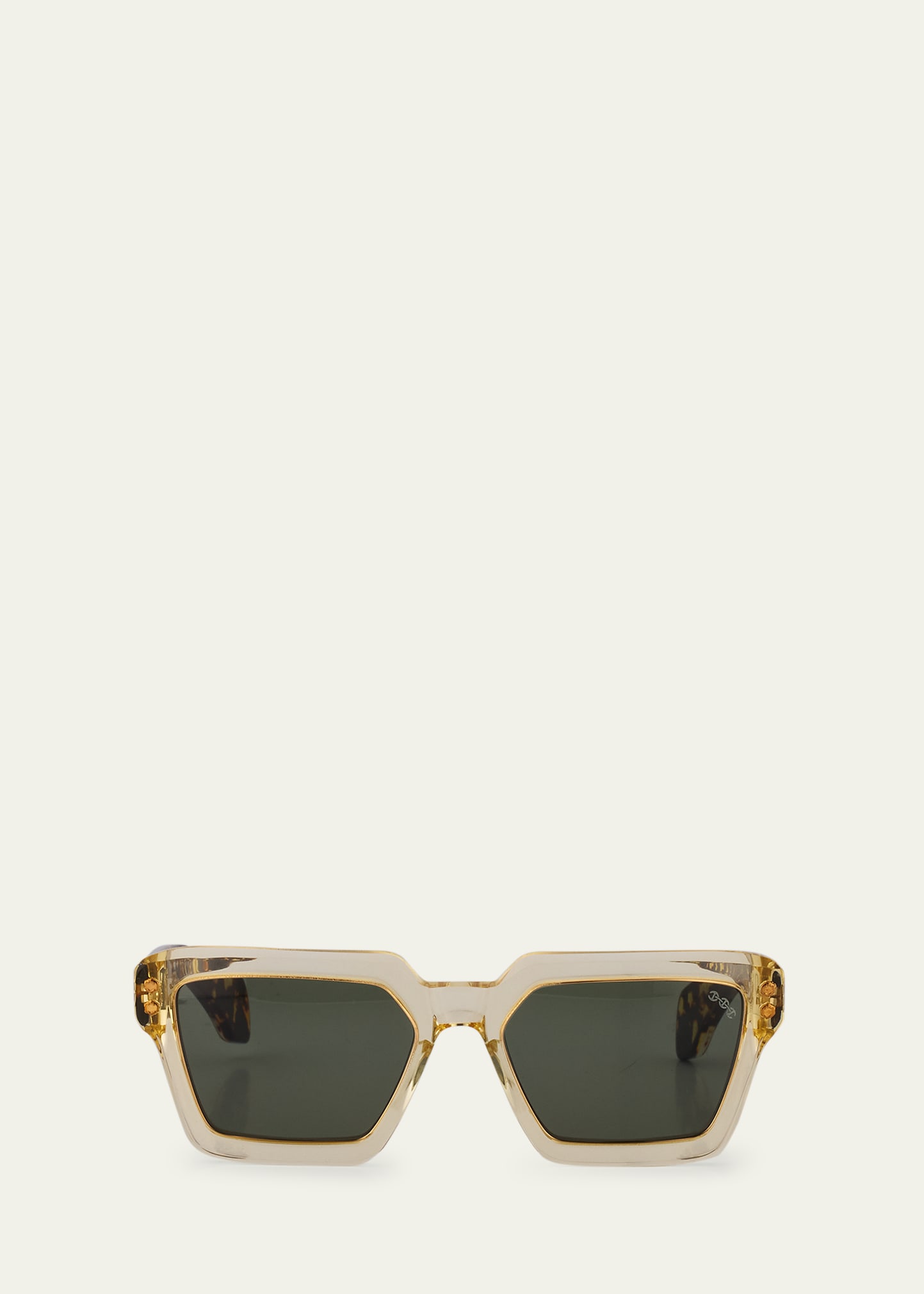 Shop Hoorsenbuhs Wheat Crystal Acetate Butterfly Sunglasses In Clear