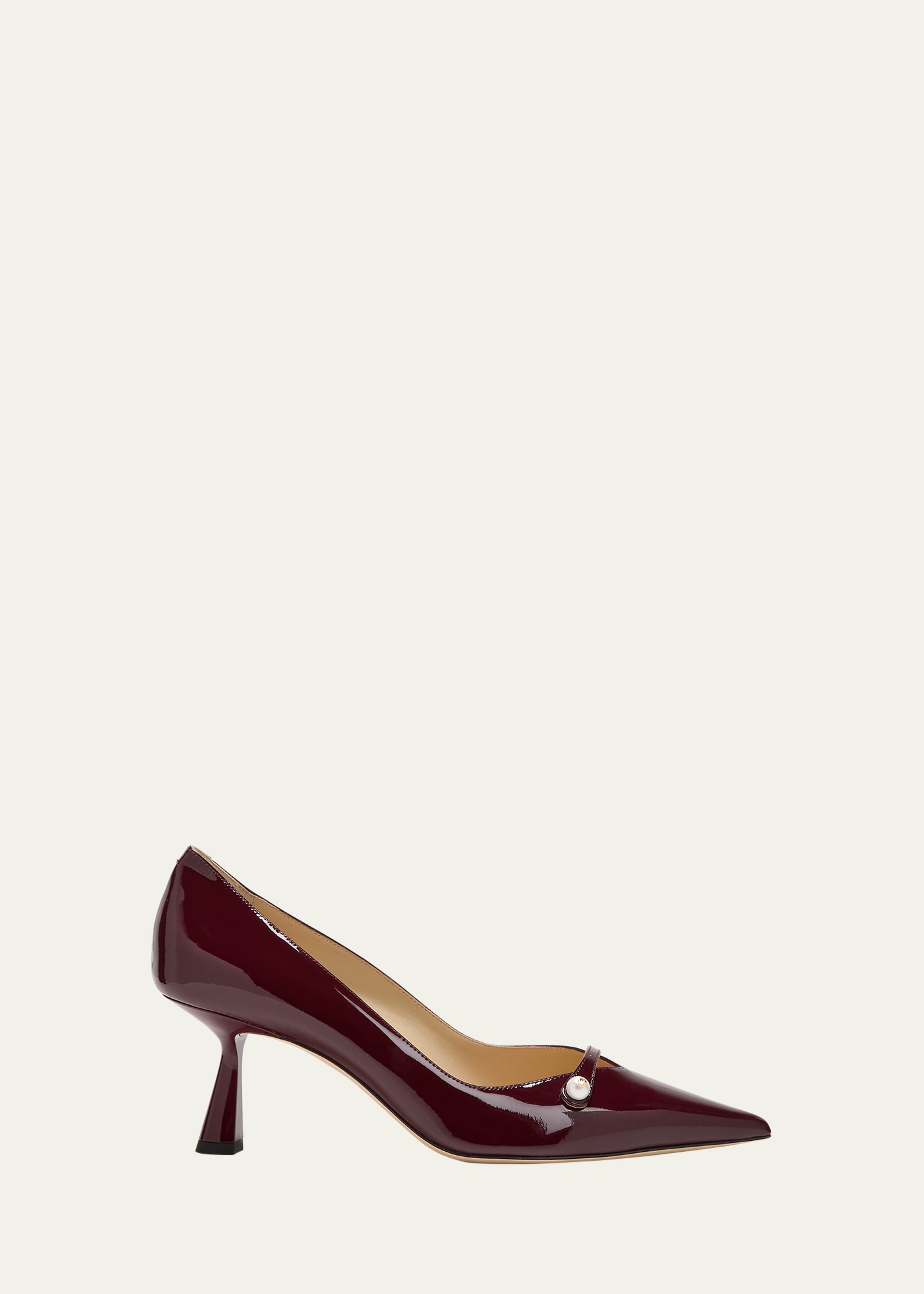 Jimmy Choo Rosalia Patent Pearly-strap Pumps In Brown
