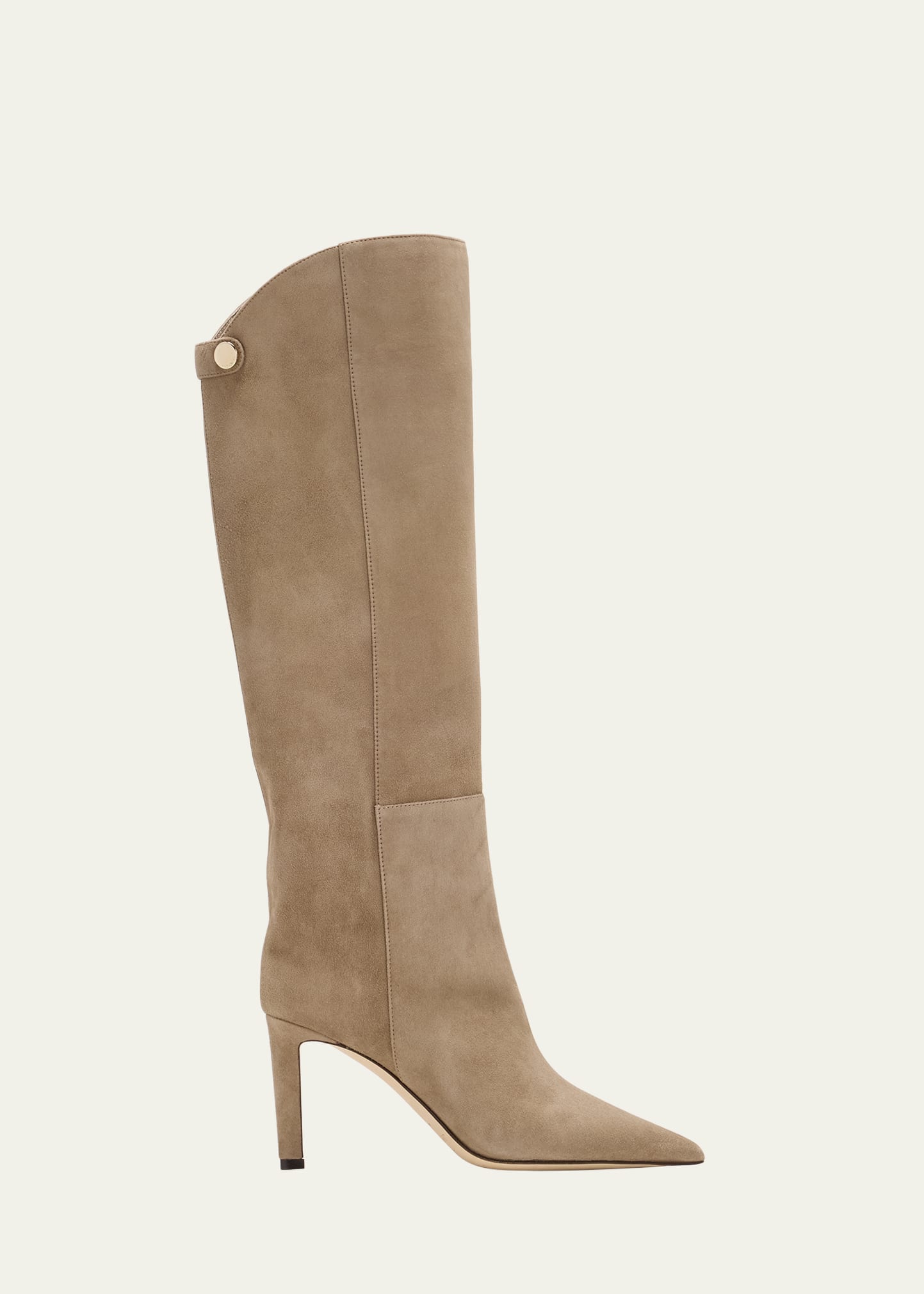 Jimmy Choo Alizze Suede Knee Boots In Taupe