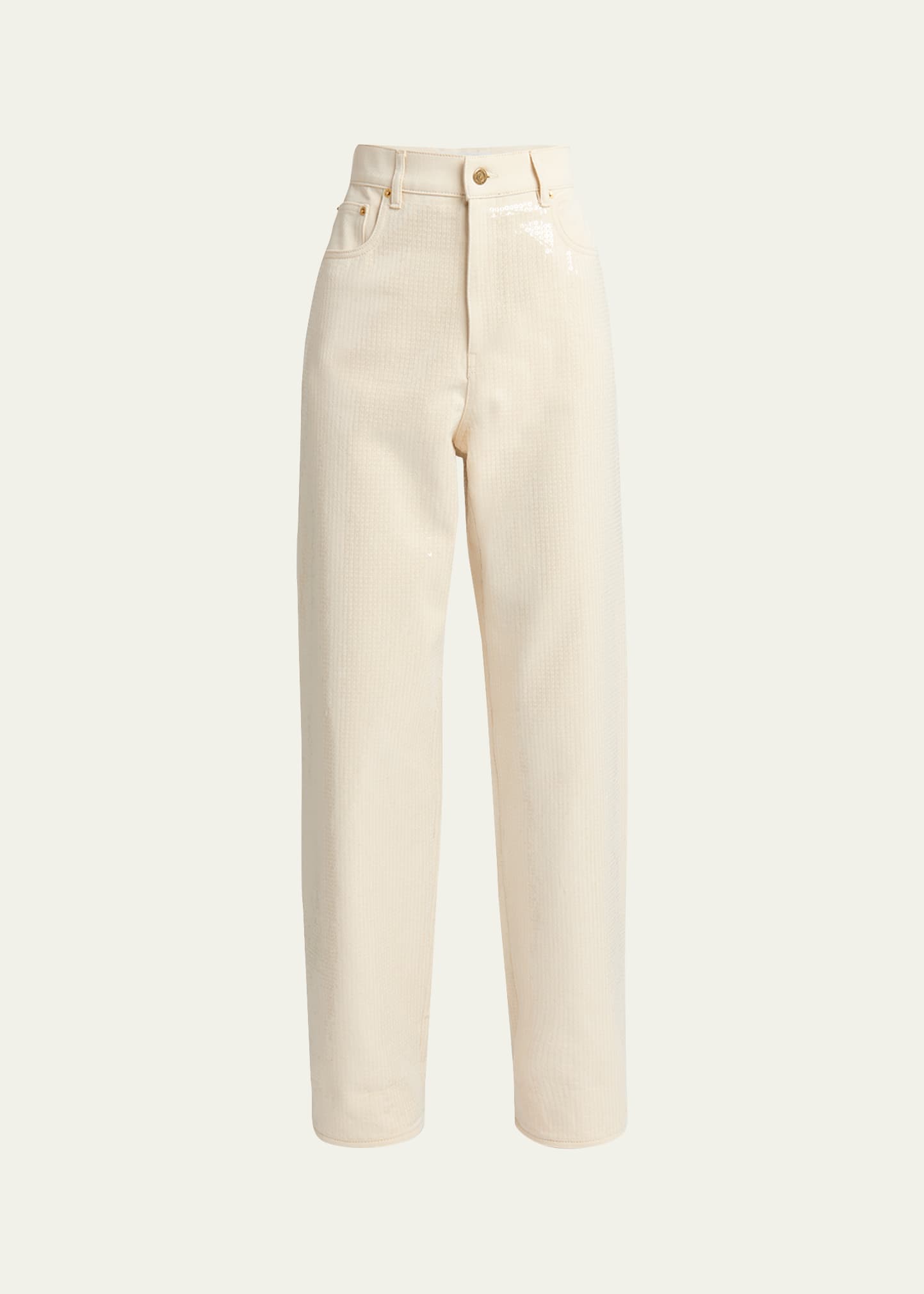 Golden Goose Journey Kim Sequined Jeans In Ecru
