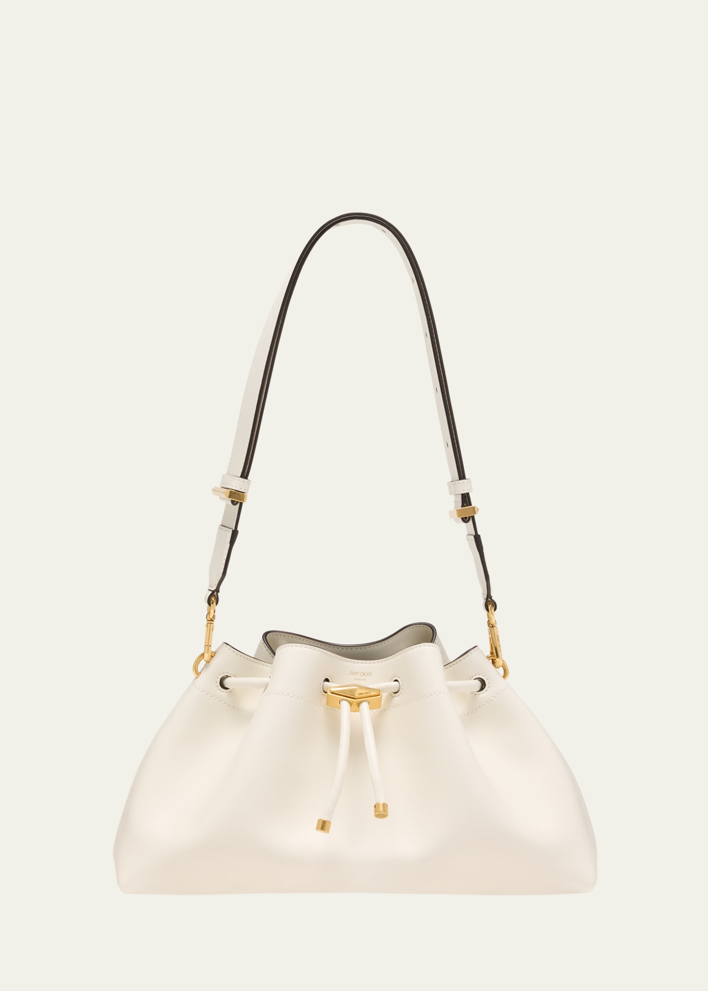 Shop Jimmy Choo The Cinch Leather Shoulder Bag In Latte