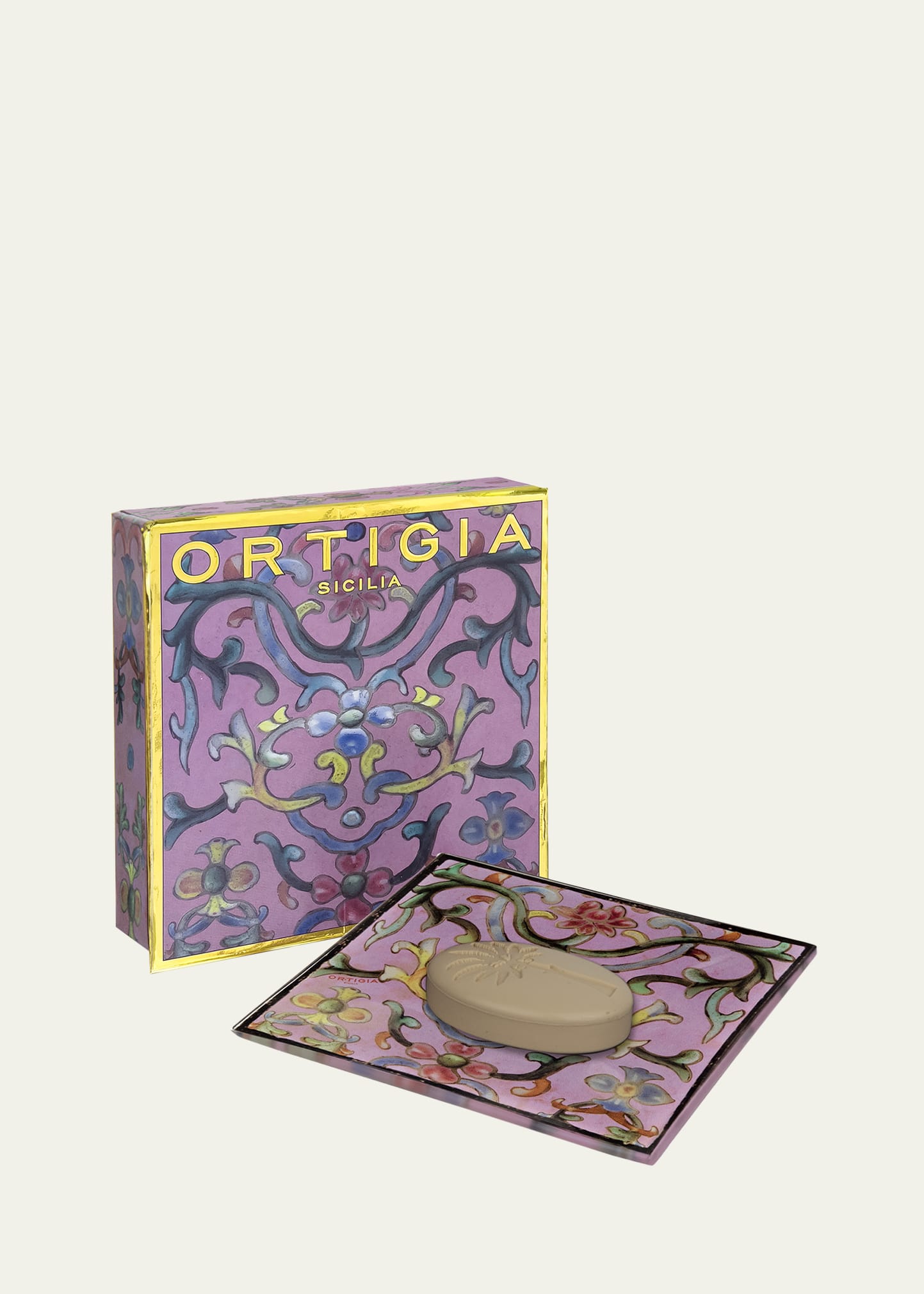 Ortigia Aragona Glass Plate And Soap Set