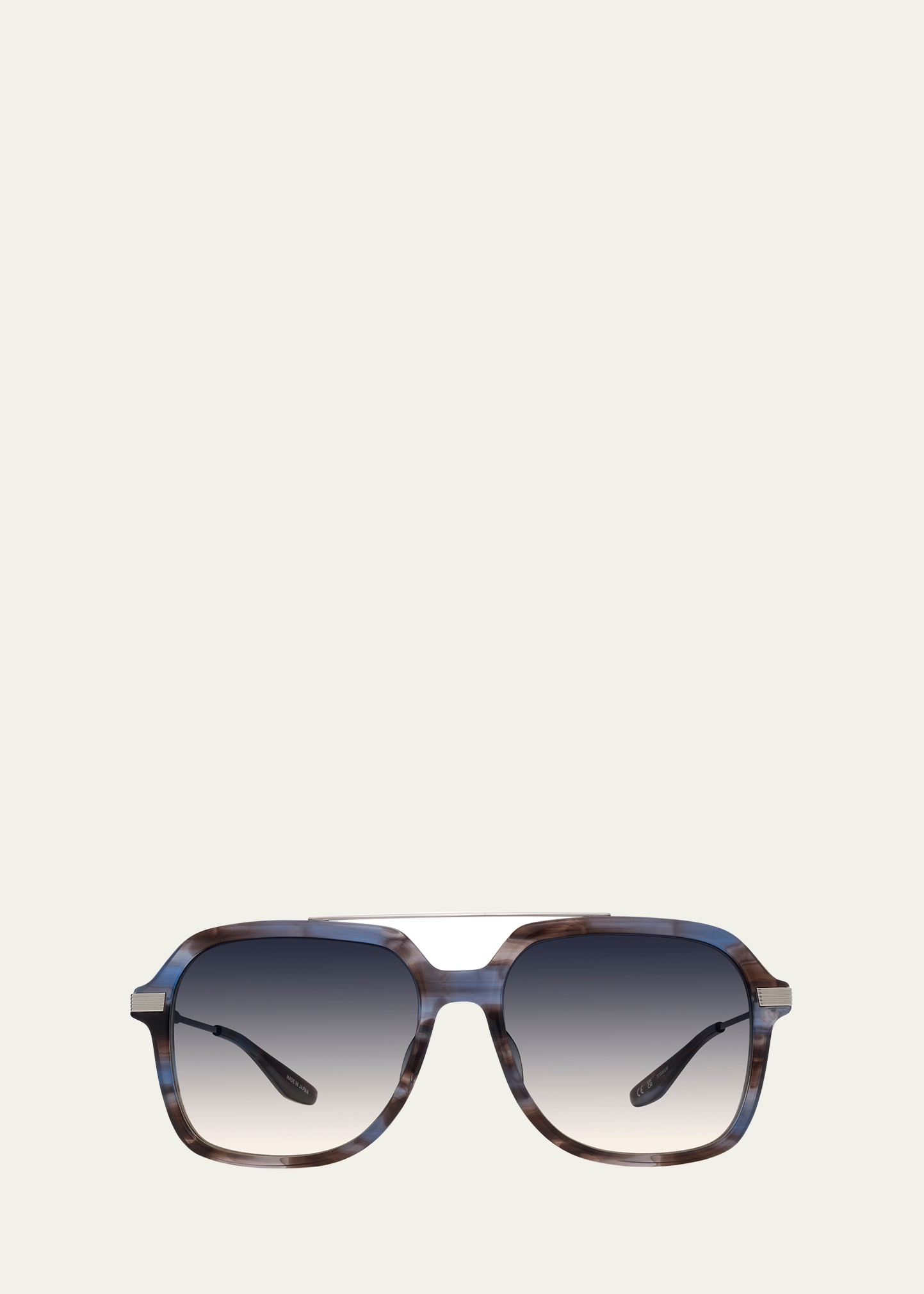 Shop Barton Perreira D. Ellis Grey Zyl & Titanium Aviator Sunglasses