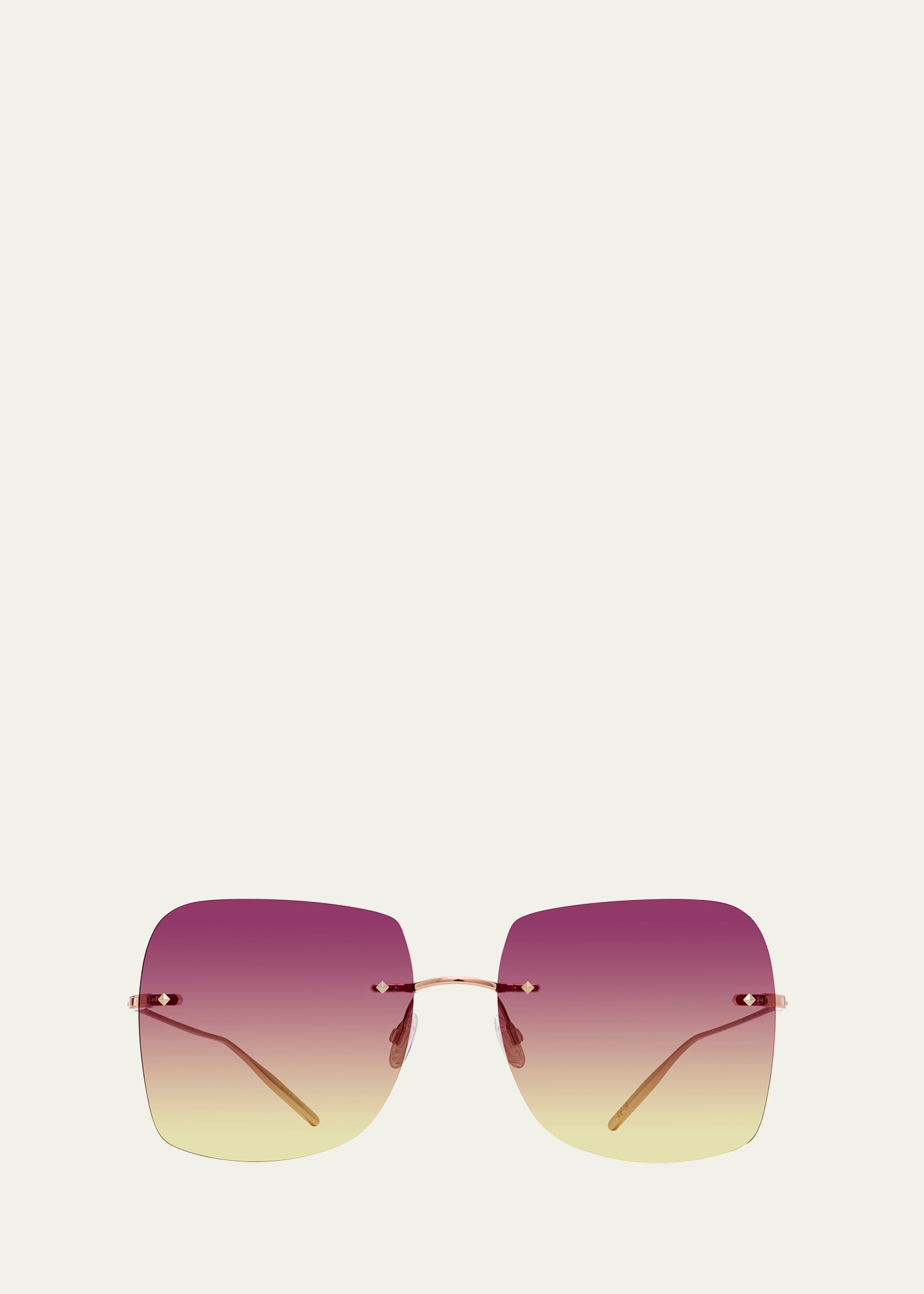 Sharona Rimless Sun Kissed Titanium Square Sunglasses