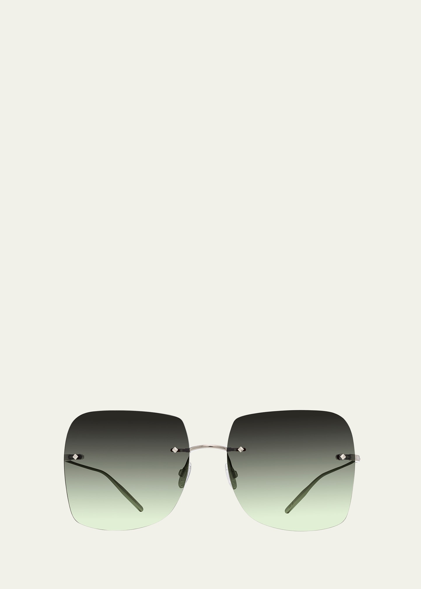 Sharona Rimless Silver Titanium Square Sunglasses