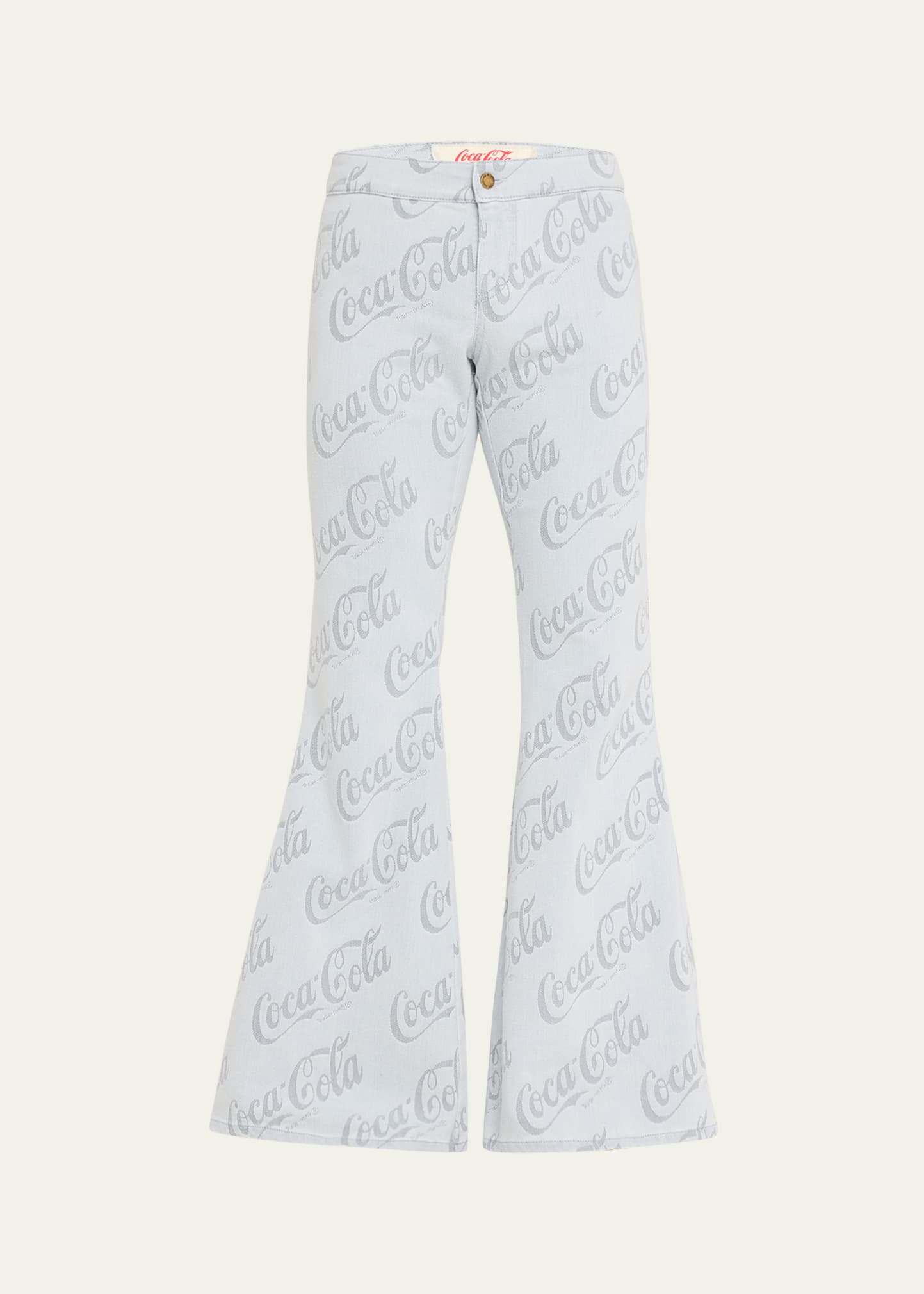 Shop Erl Men's Coca-cola Flare Jeans In Grey Coca Cola