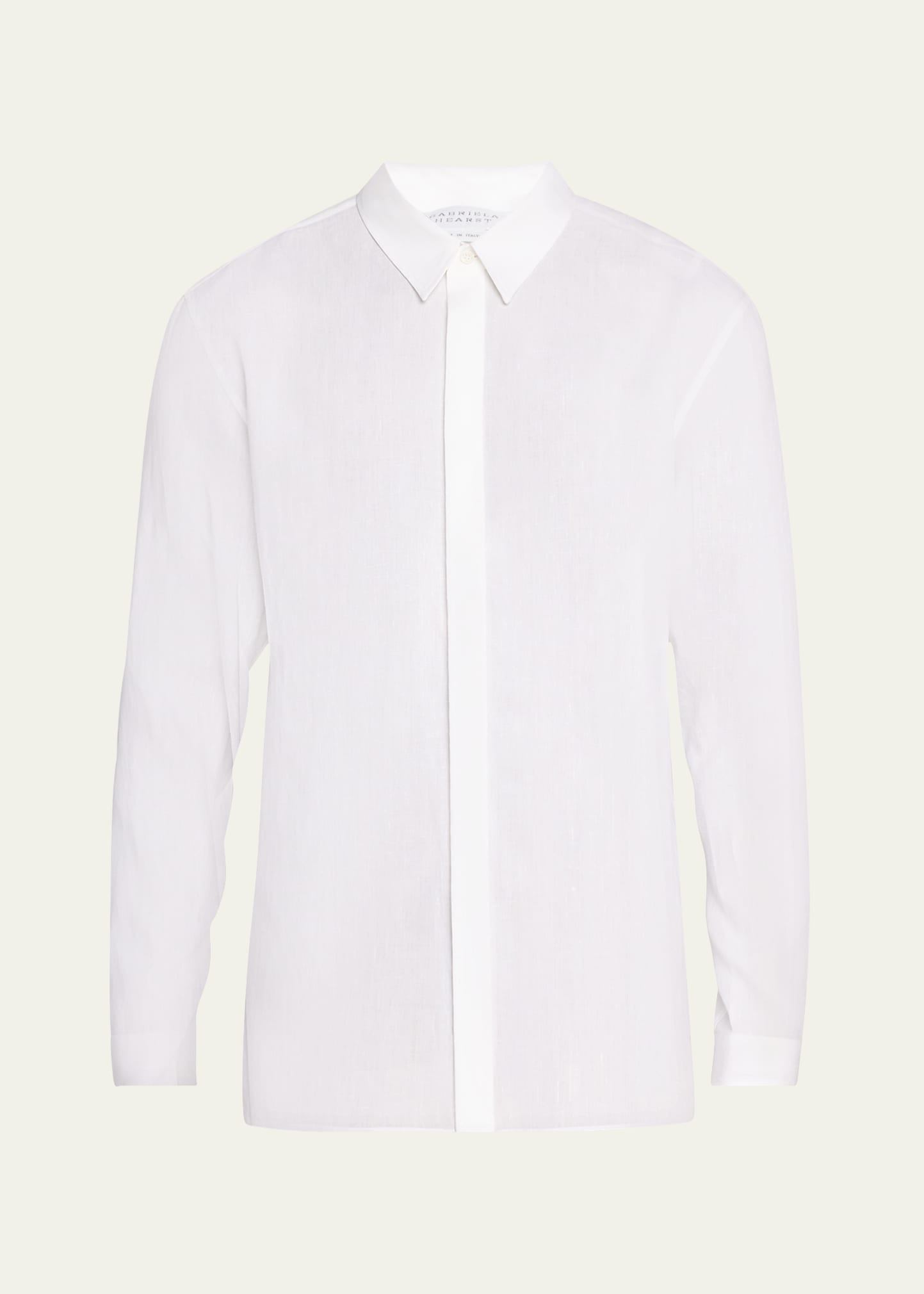 Gabriela Hearst Men's Nicolas Linen Sport Shirt In White