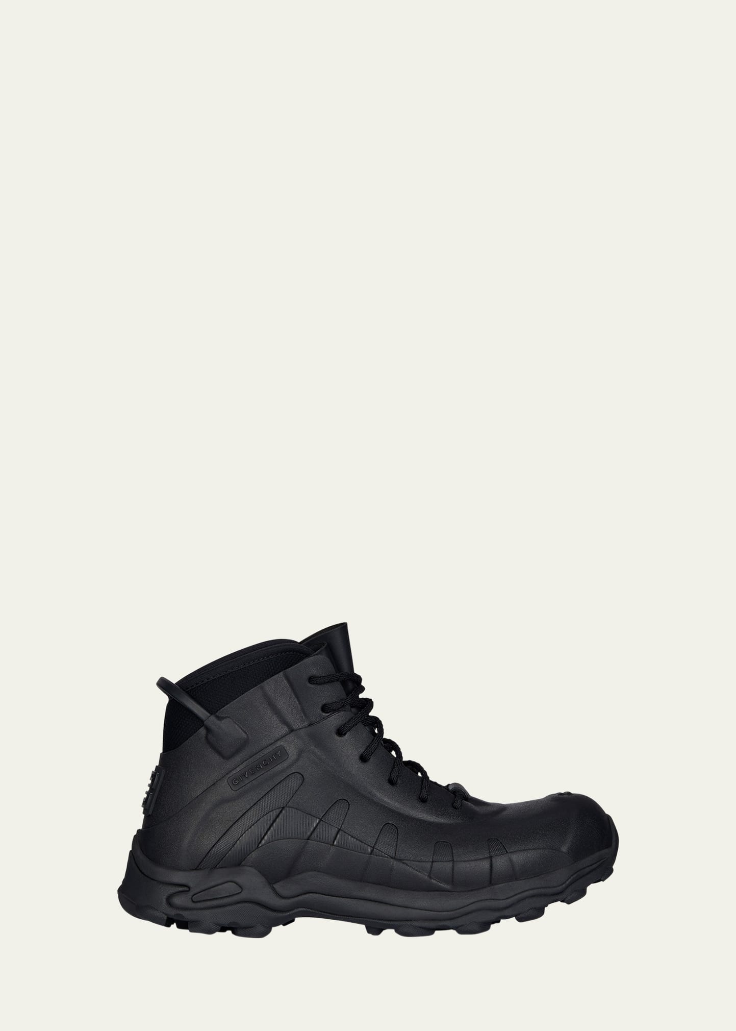 GIVENCHY MEN'S HIGH RUBBER LACE-UP BOOTS 