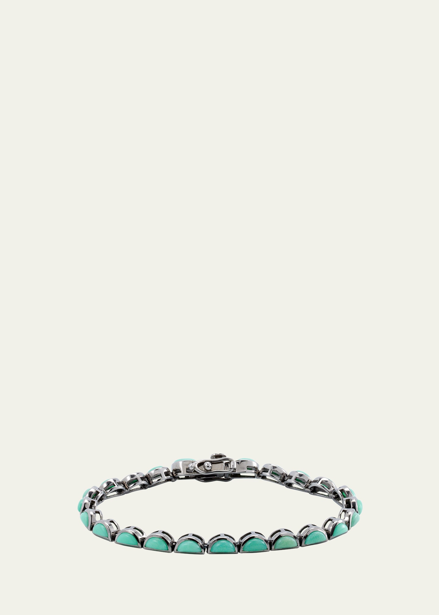 Nakard Scallop Tennis Bracelet With 6mm Half-moon Chrysoprase In Green