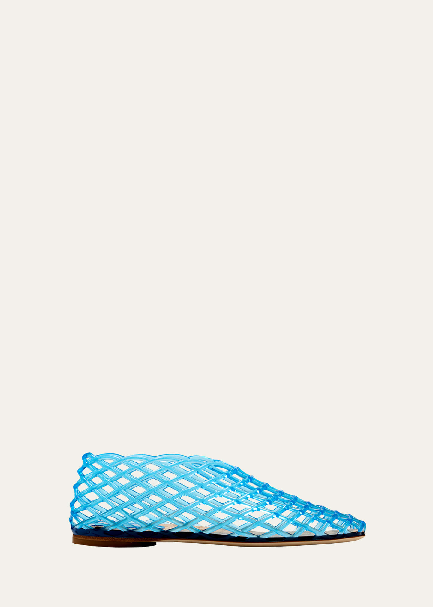 The Row Mara Fishnet Pvc Ballet Flats In Electric Blue