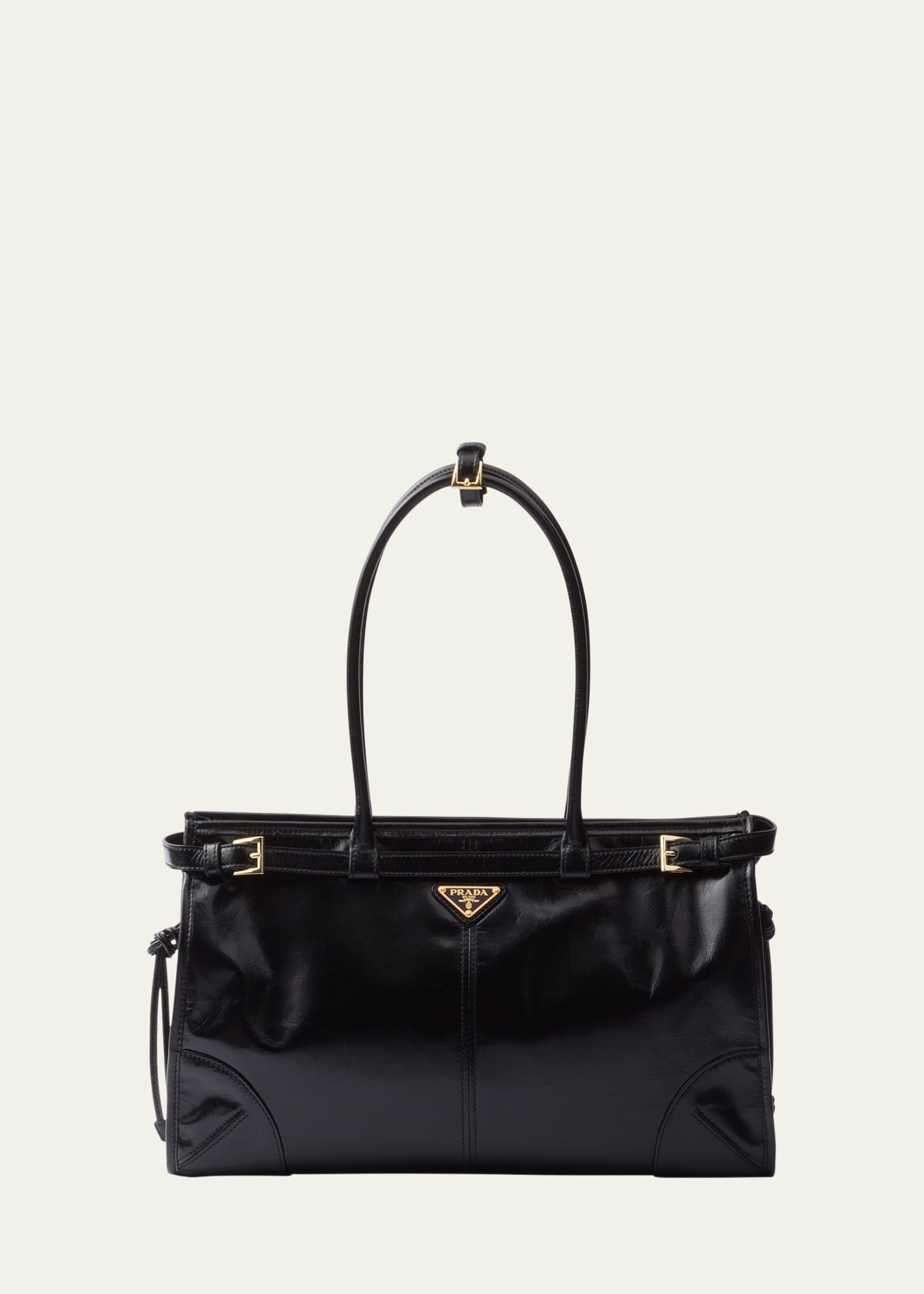 Prada Bonnie Extragrosse Handtasche Aus Leder In F0002 Nero
