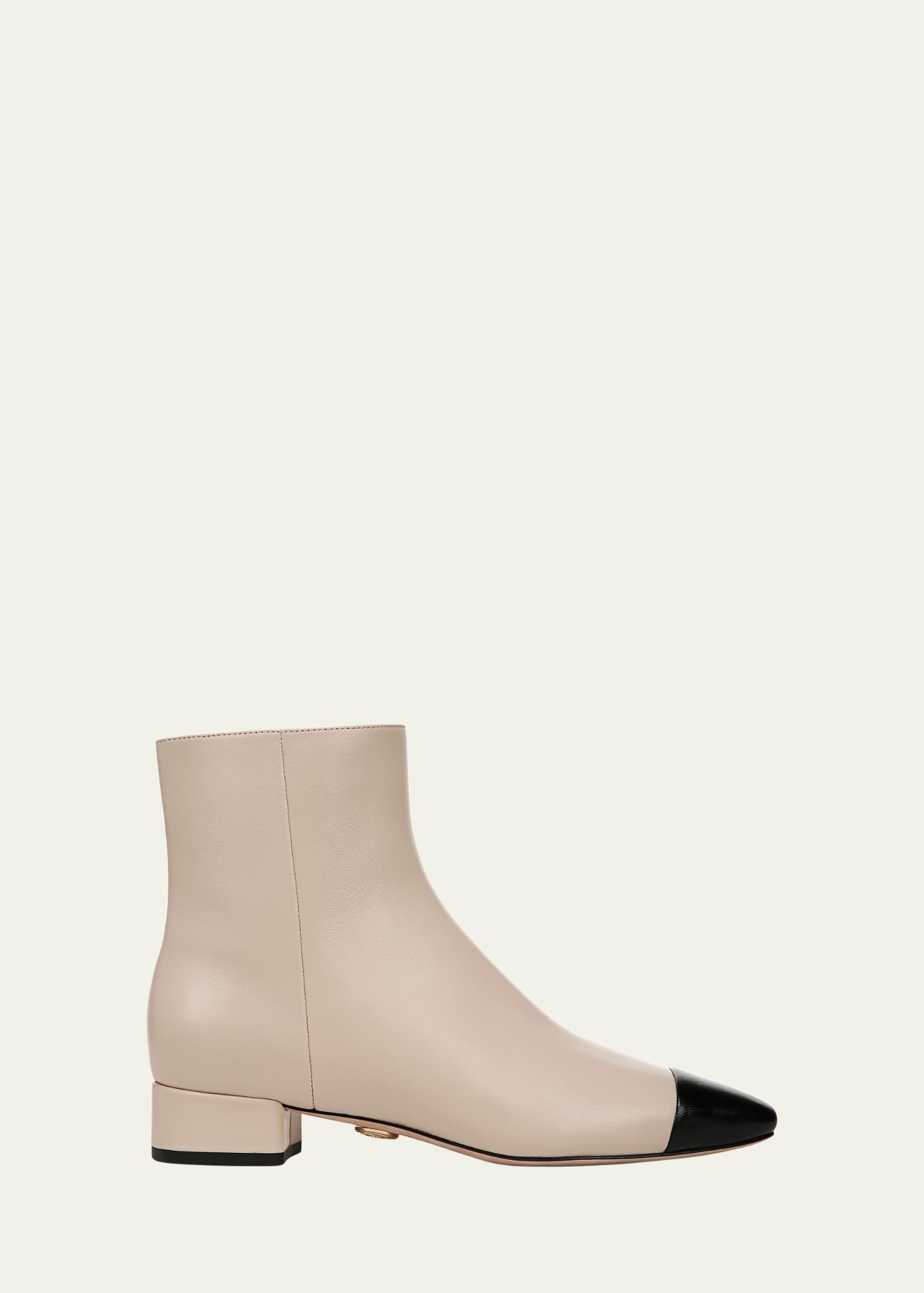Veronica Beard Cecile Bicolor Cap-toe Ankle Booties In Gold
