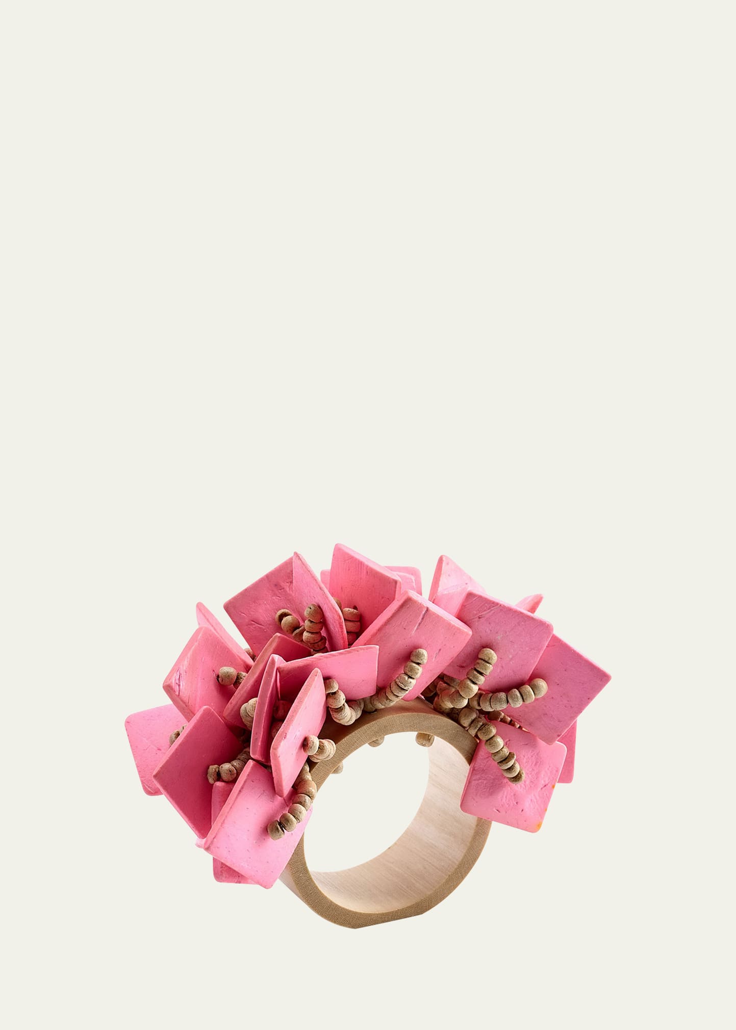 Rose Wood Tassel Napkin Ring