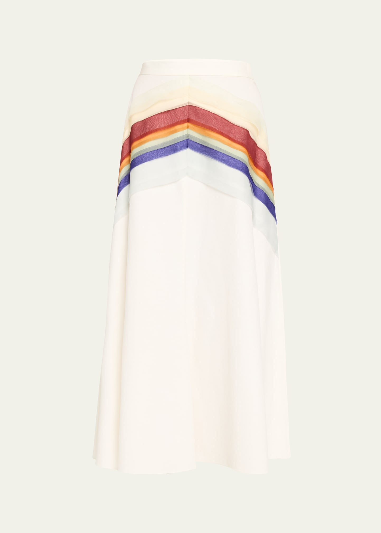 Rosie Assoulin Organza Quartered A-line Skirt White