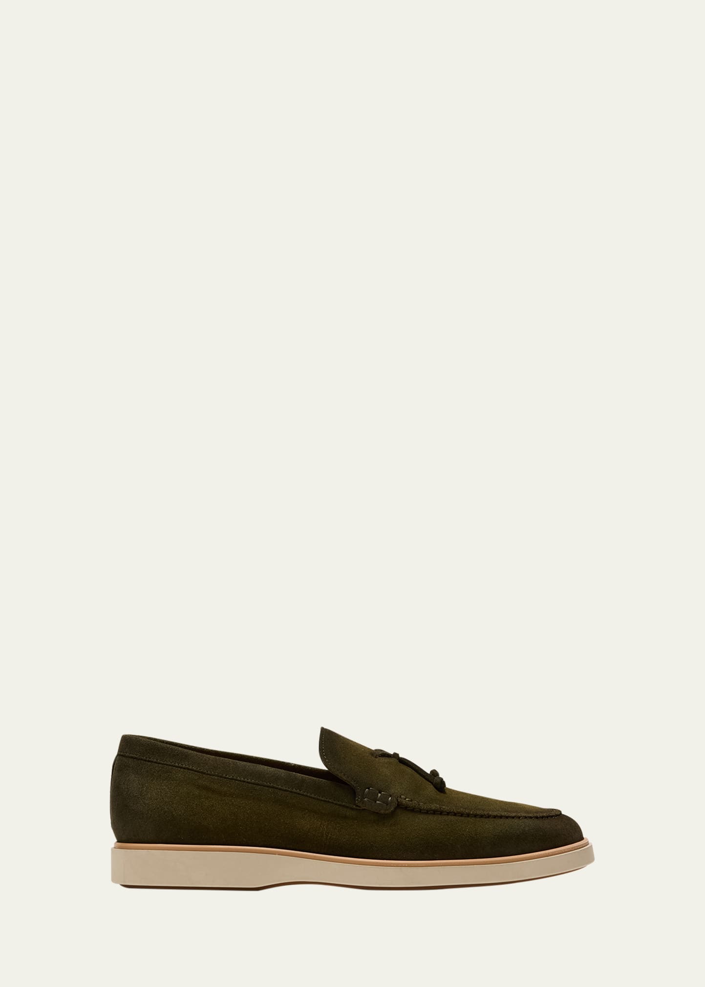 Shop Magnanni Men's Lourenco Knot Suede Boat Shoes In Hunter Green
