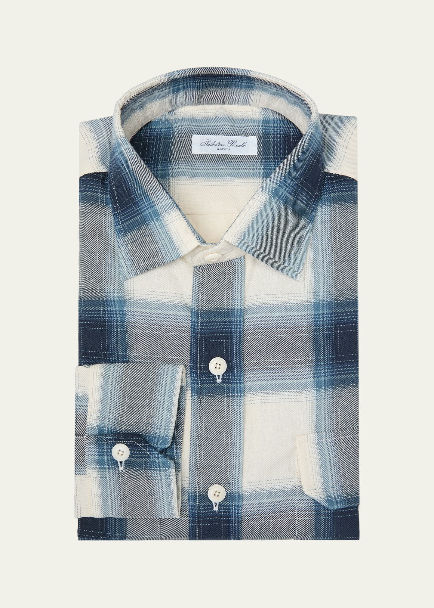 Men's Cotton Plaid Casual Button-Down Shirt