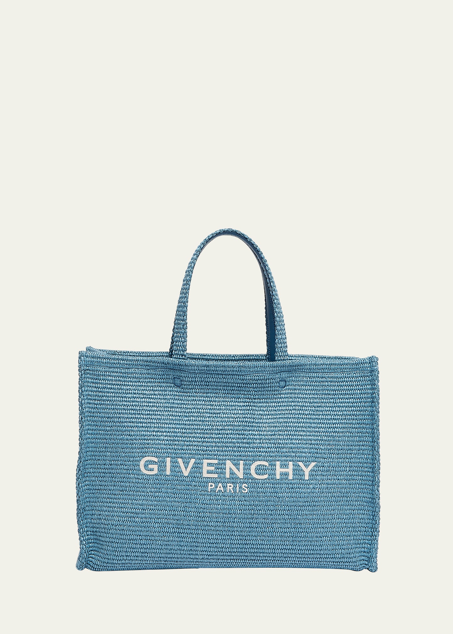 Shop Givenchy Medium G-tote Bag In Cotton In Denim Blue