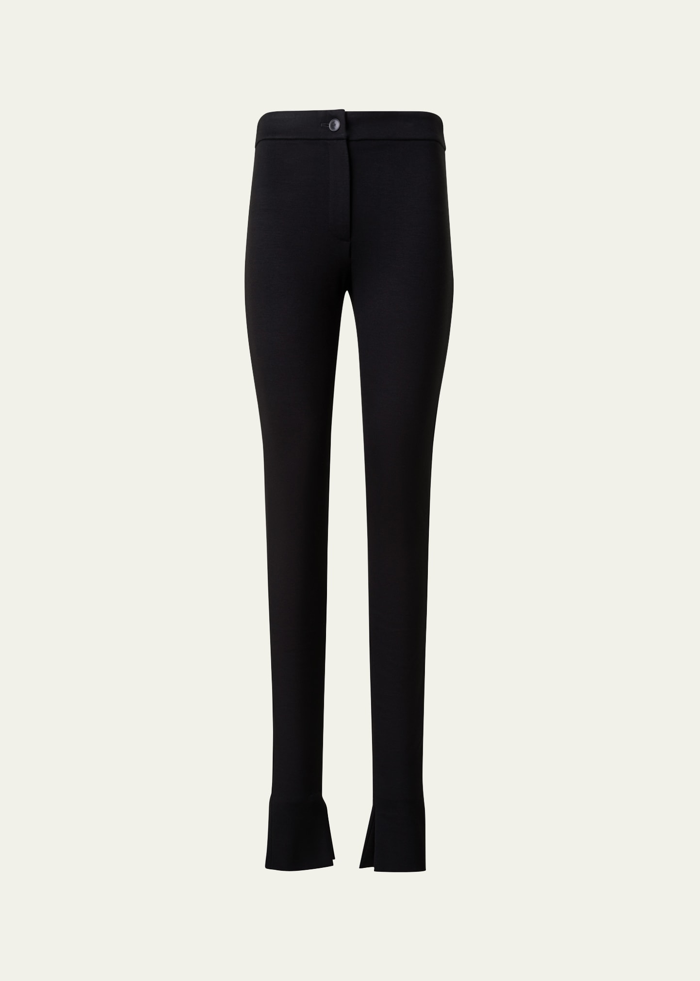 Akris Friatte Split Cuff Jersey Leggings In Black