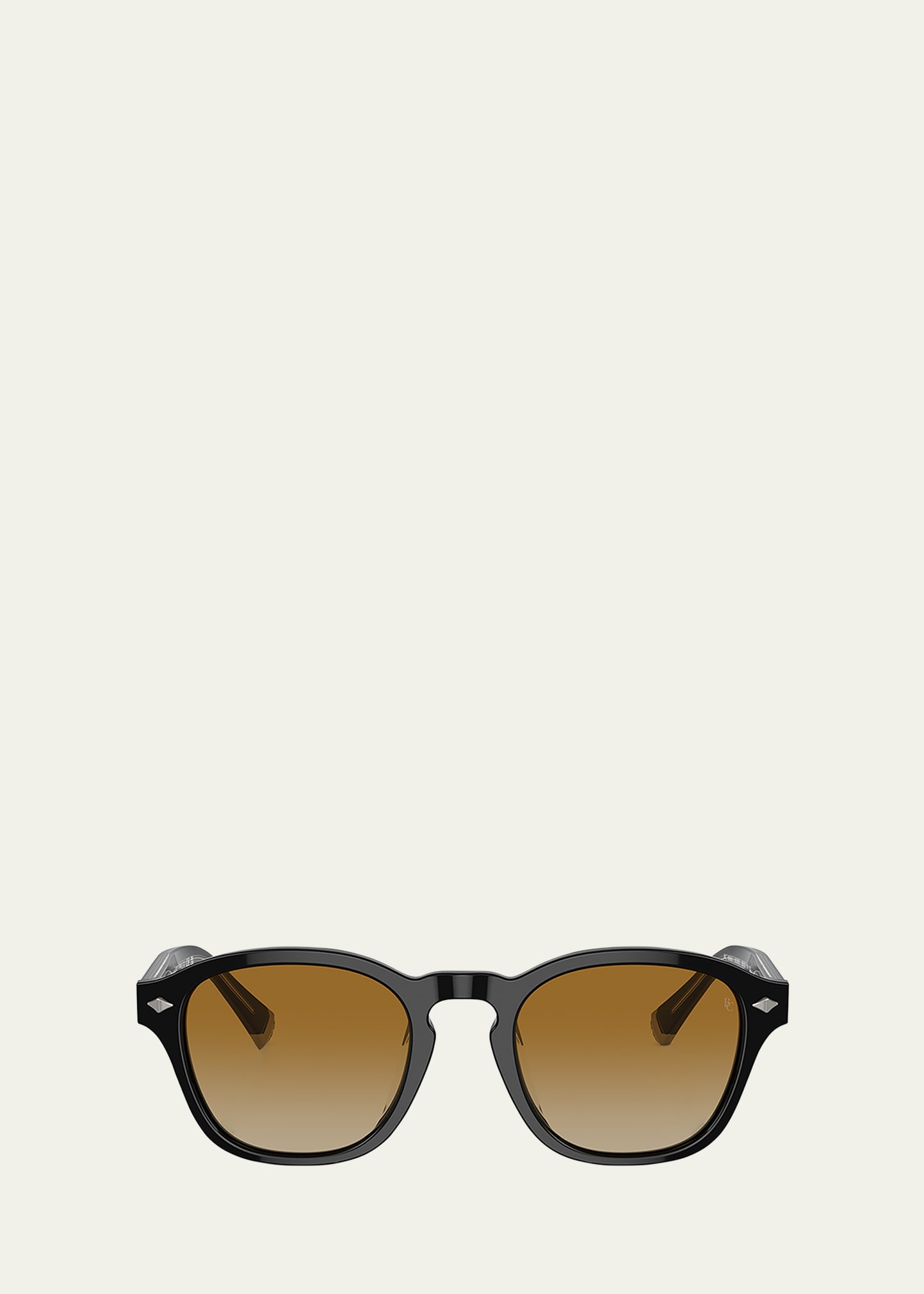 Brunello Cucinelli Men's Acetate Square Sunglasses In Black