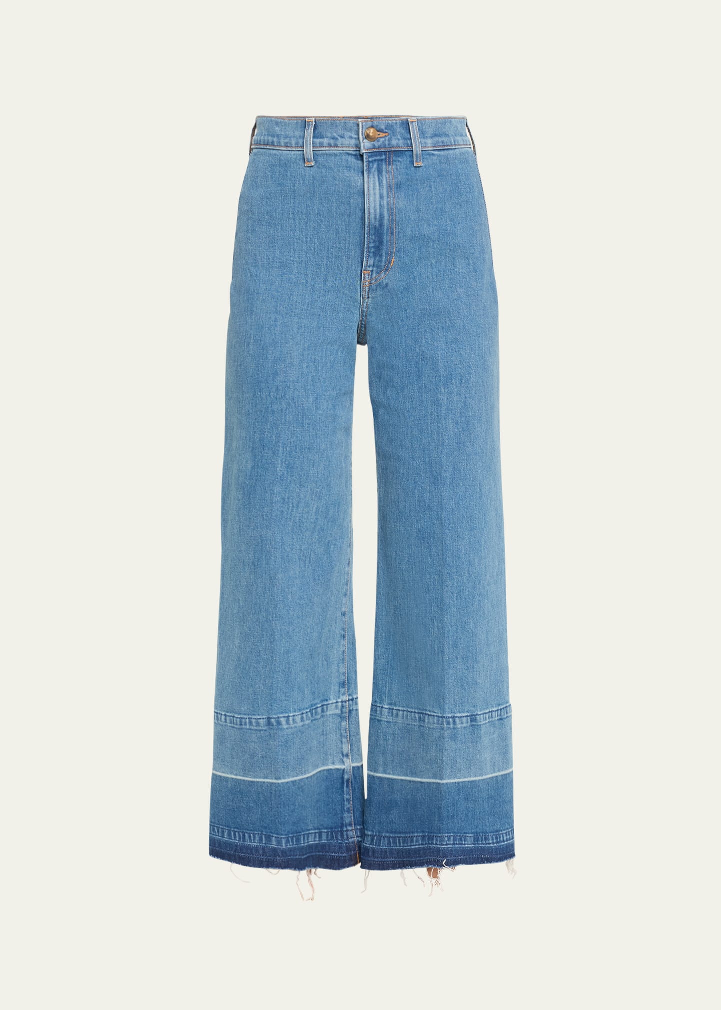 Shop Veronica Beard Grant Wide-leg Crop Jeans With Deep Released Hem In Globetrotter Moon