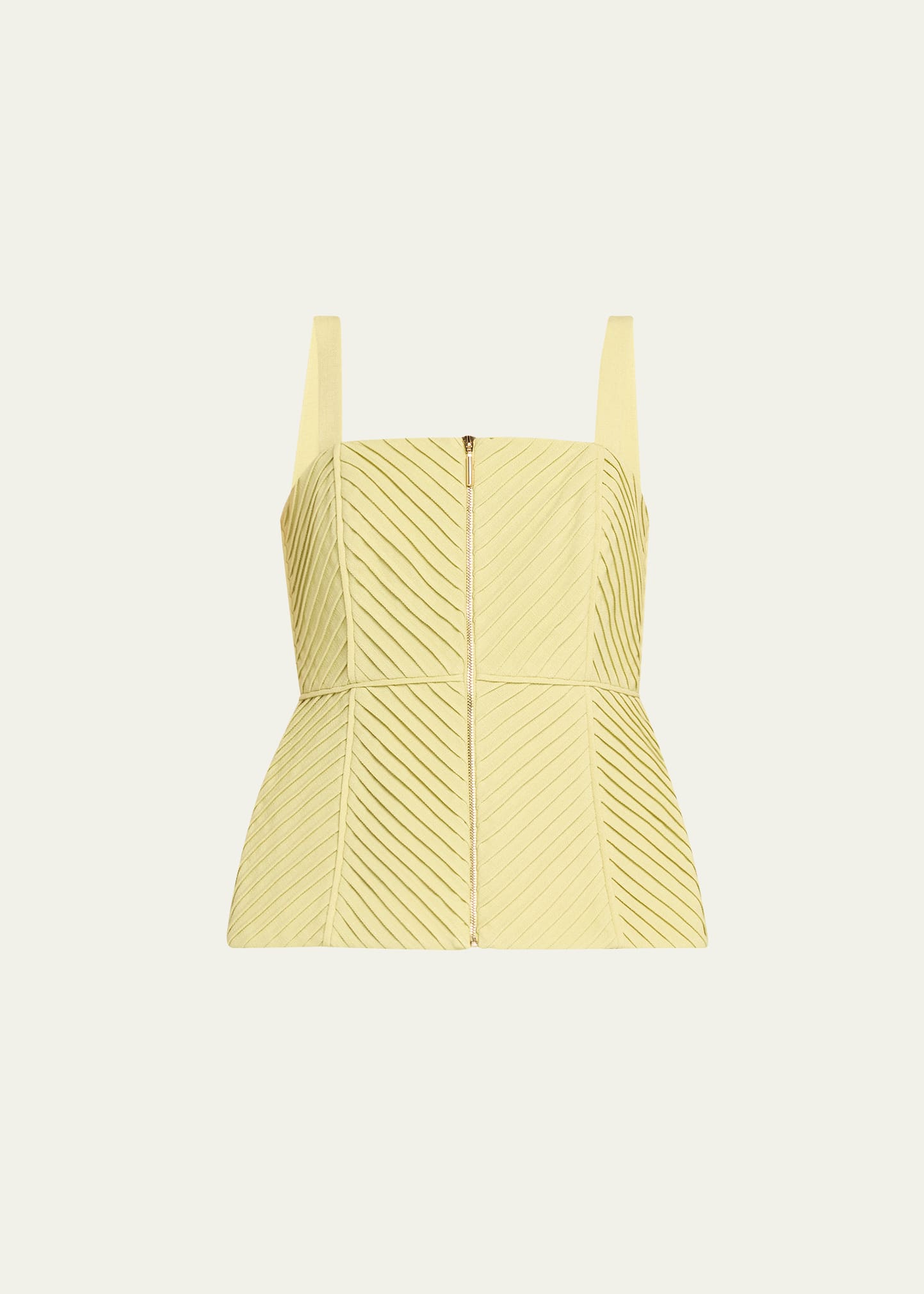 Shop Alexis Irving Cinched Square-neck Geo Top In Light Green