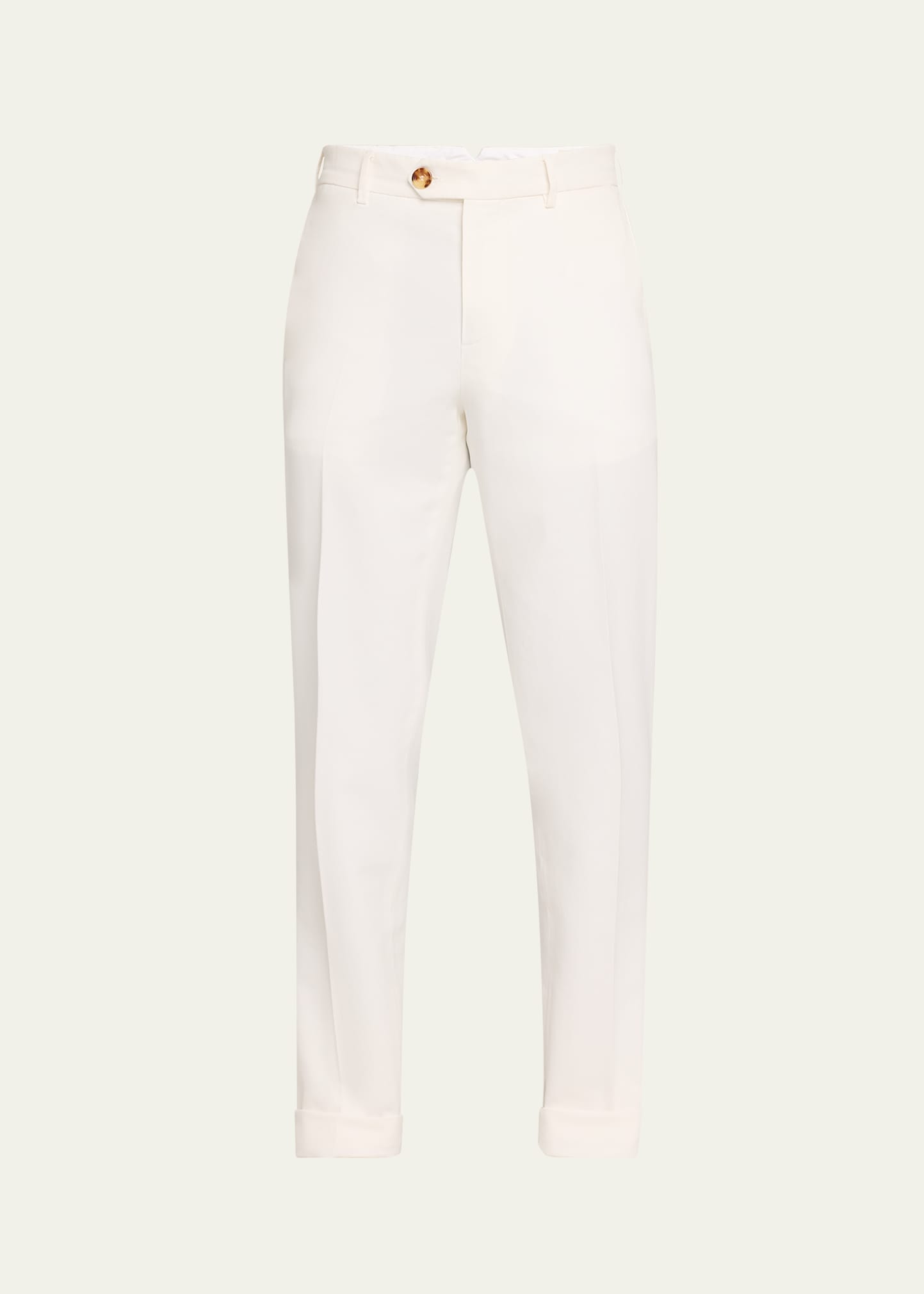Brunello Cucinelli Men's Straight Leg Italian Fit Pants In White