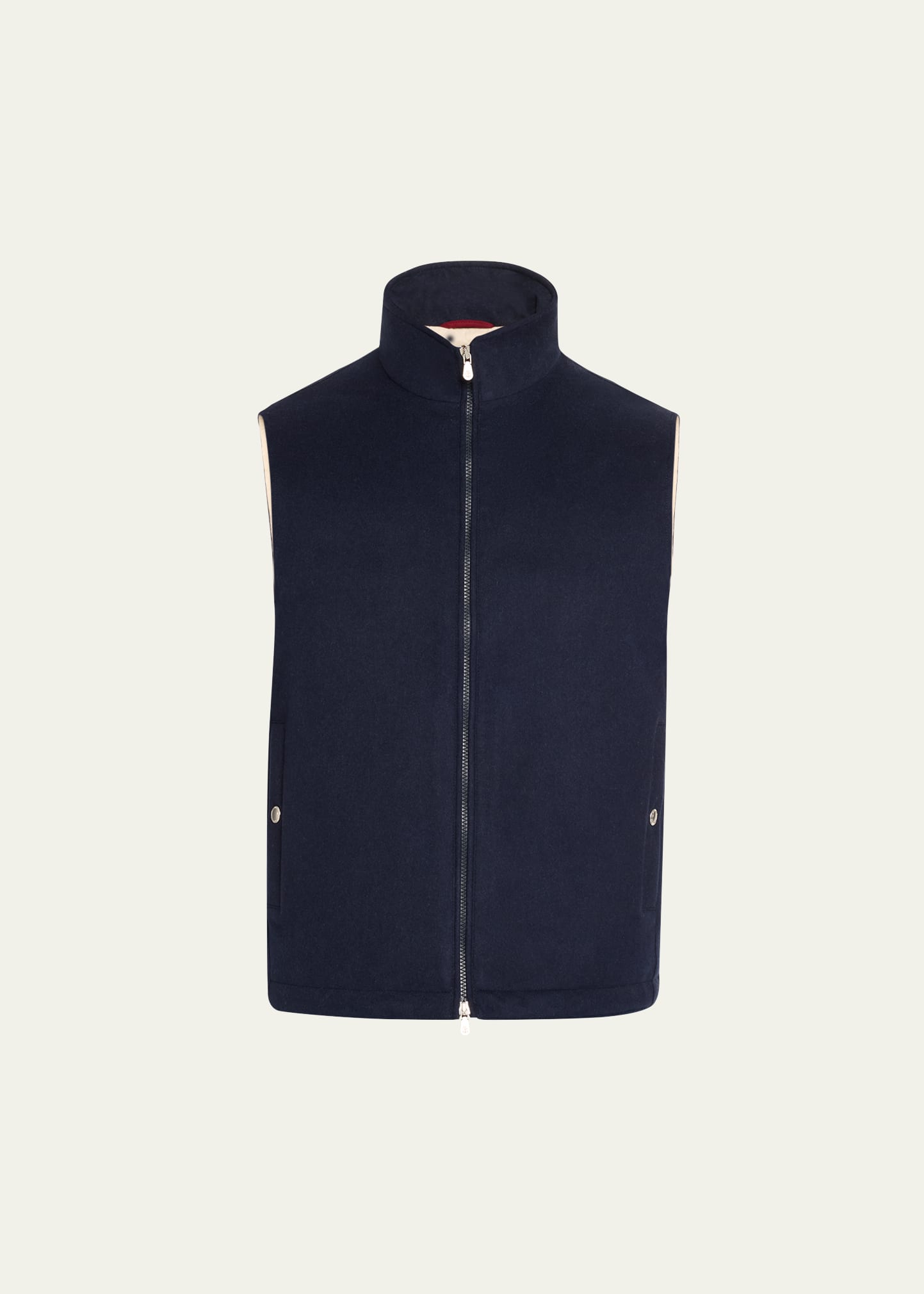 Brunello Cucinelli Men's Wool Padded Full-zip Vest In Blue