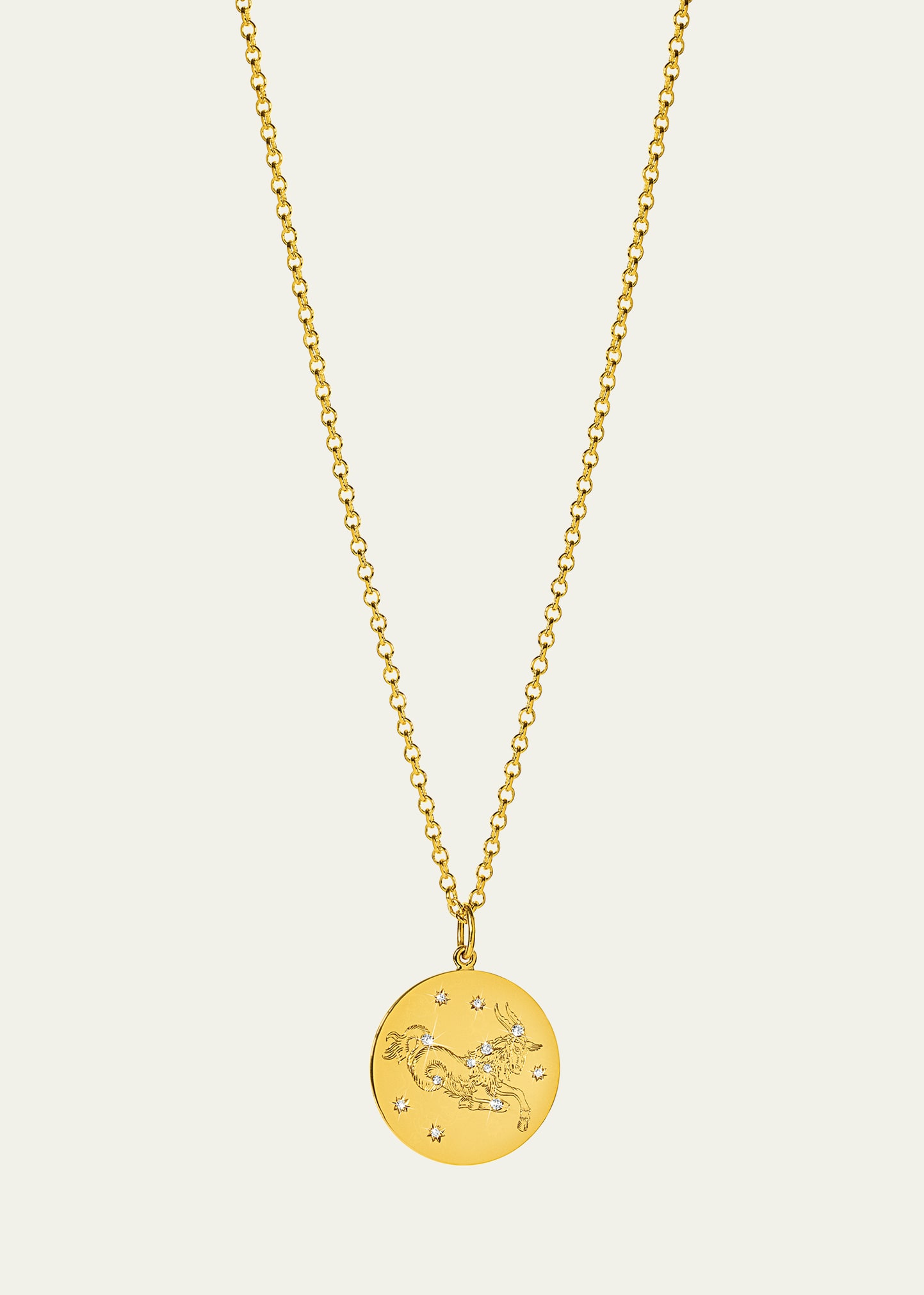 Shop Verdura 18k Gold Capricorn Zodiac Necklace With Diamonds