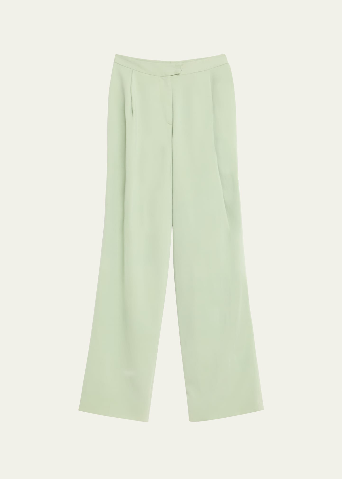 Oscar De La Renta High-rise Wide-leg Silk Georgette Pants In Green