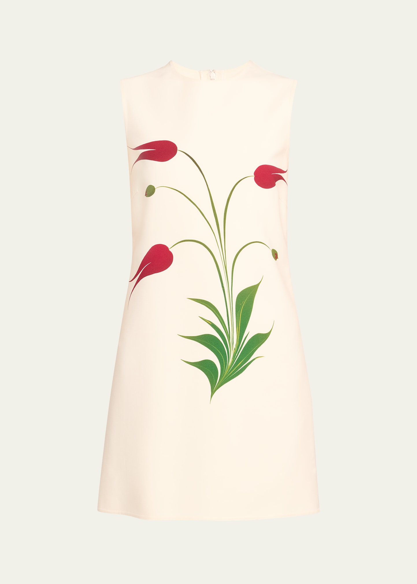 Shop Oscar De La Renta Marbled Tulip Wool Shift Dress In Ivory Red