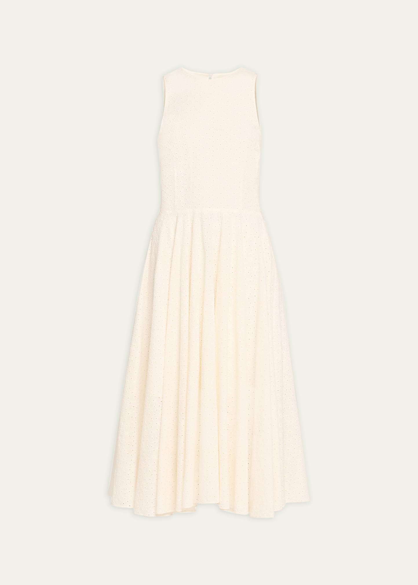Shop Frame Sleeveless Eyelet Midi Dress In Cream